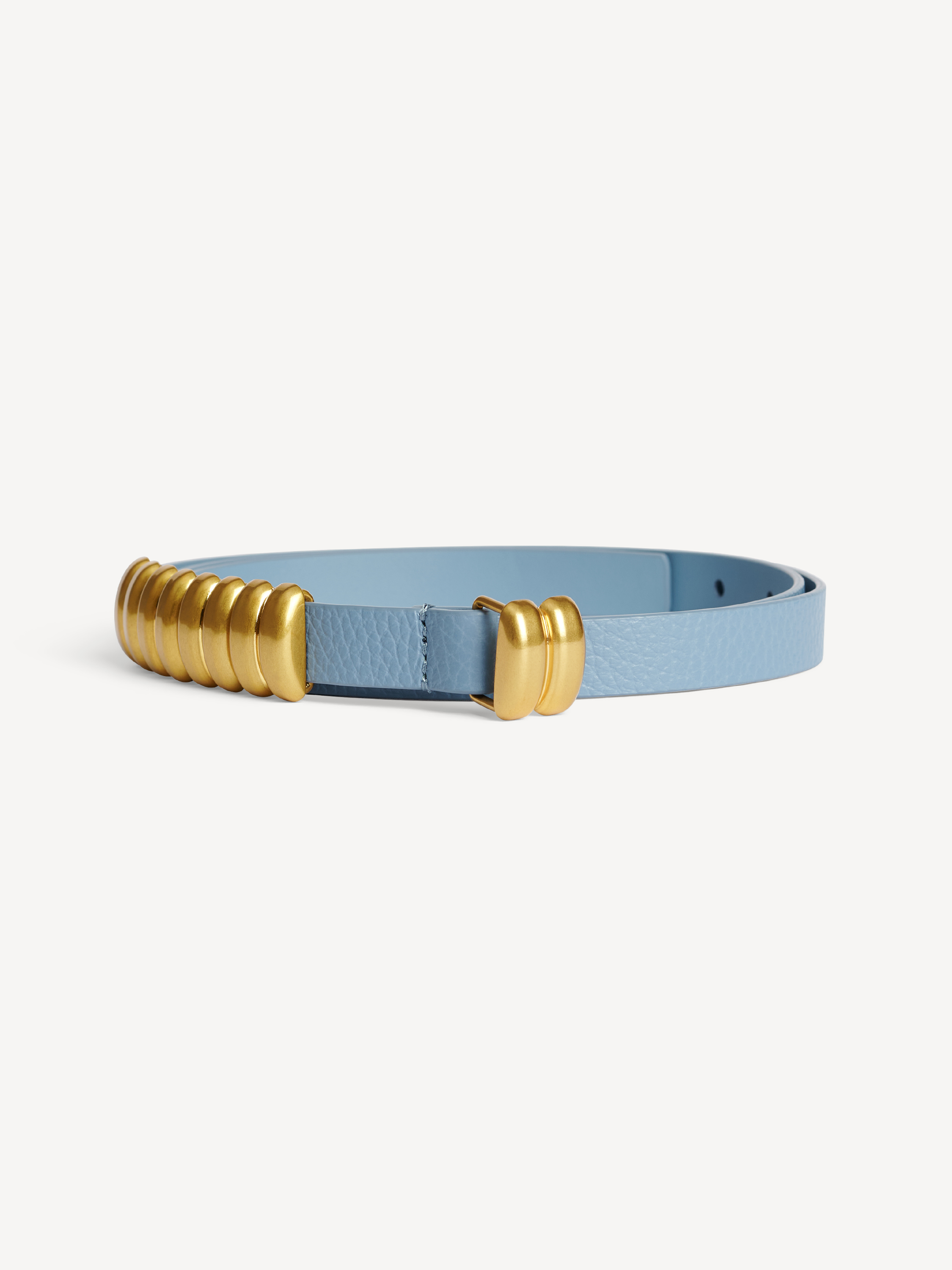 By Malene Birger Ounlo Adjustable Leather Belt In Faded Dove
