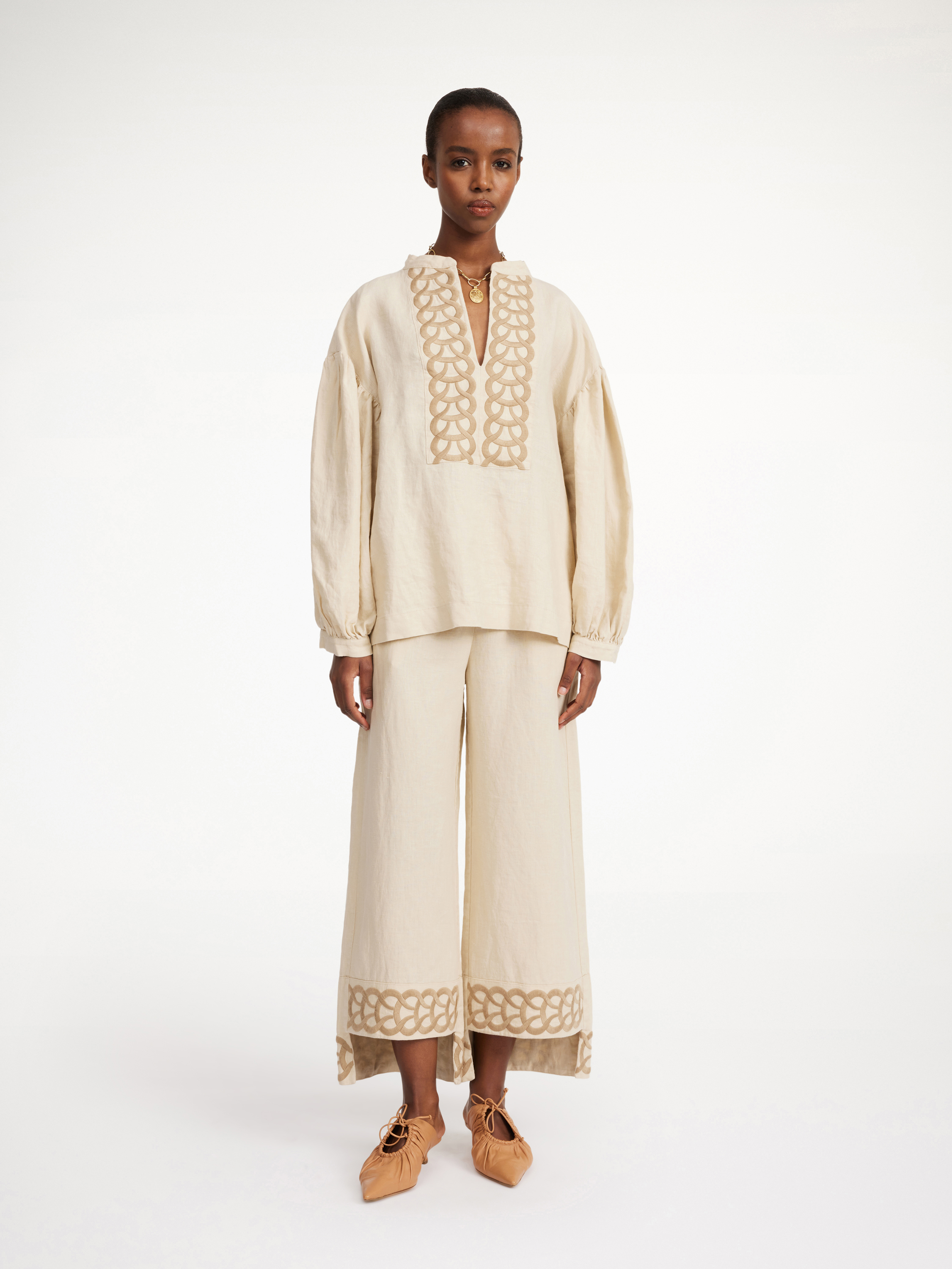 By Malene Birger Limonna Linen Dress In Oyster Gray