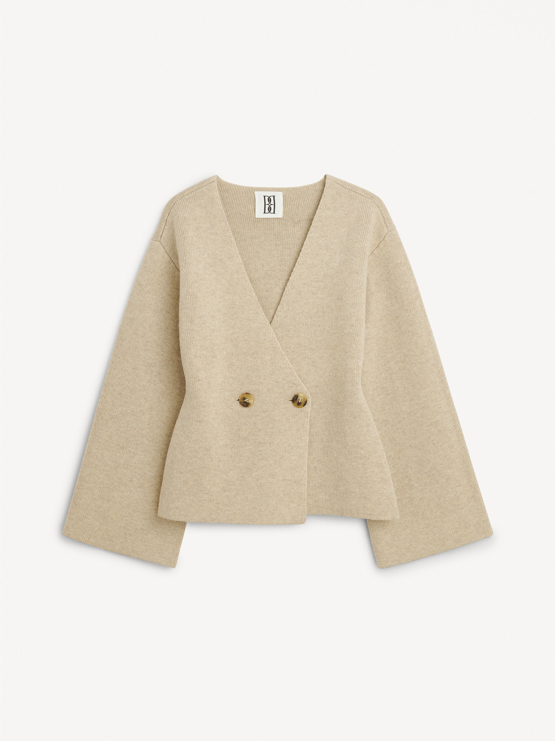 By Malene Birger Women's Twill Beige Tinley Wool Cardigan Medium