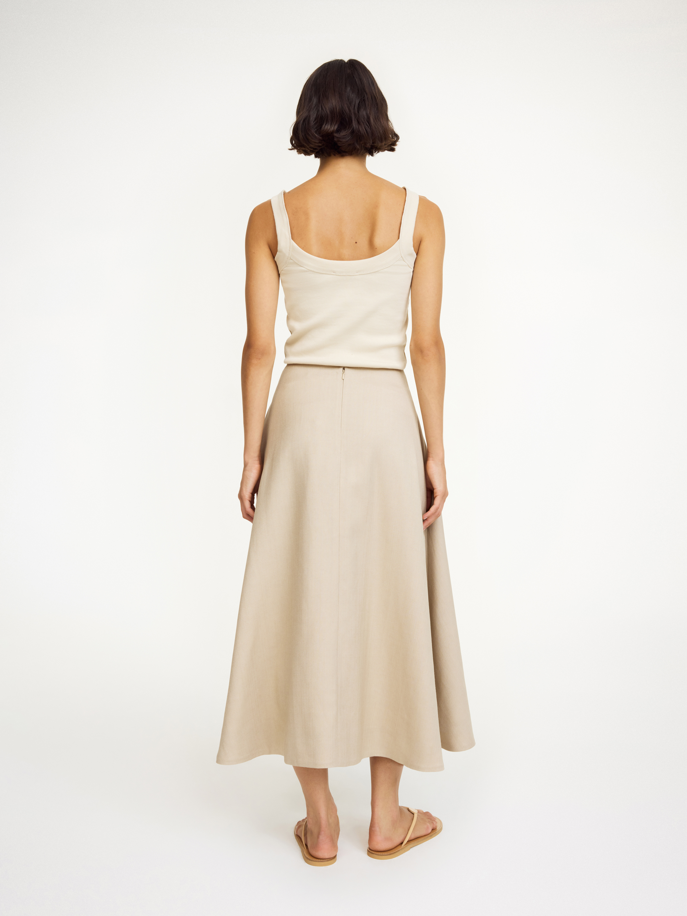 By Malene Birger Isella Midi Skirt In Oyster Gray