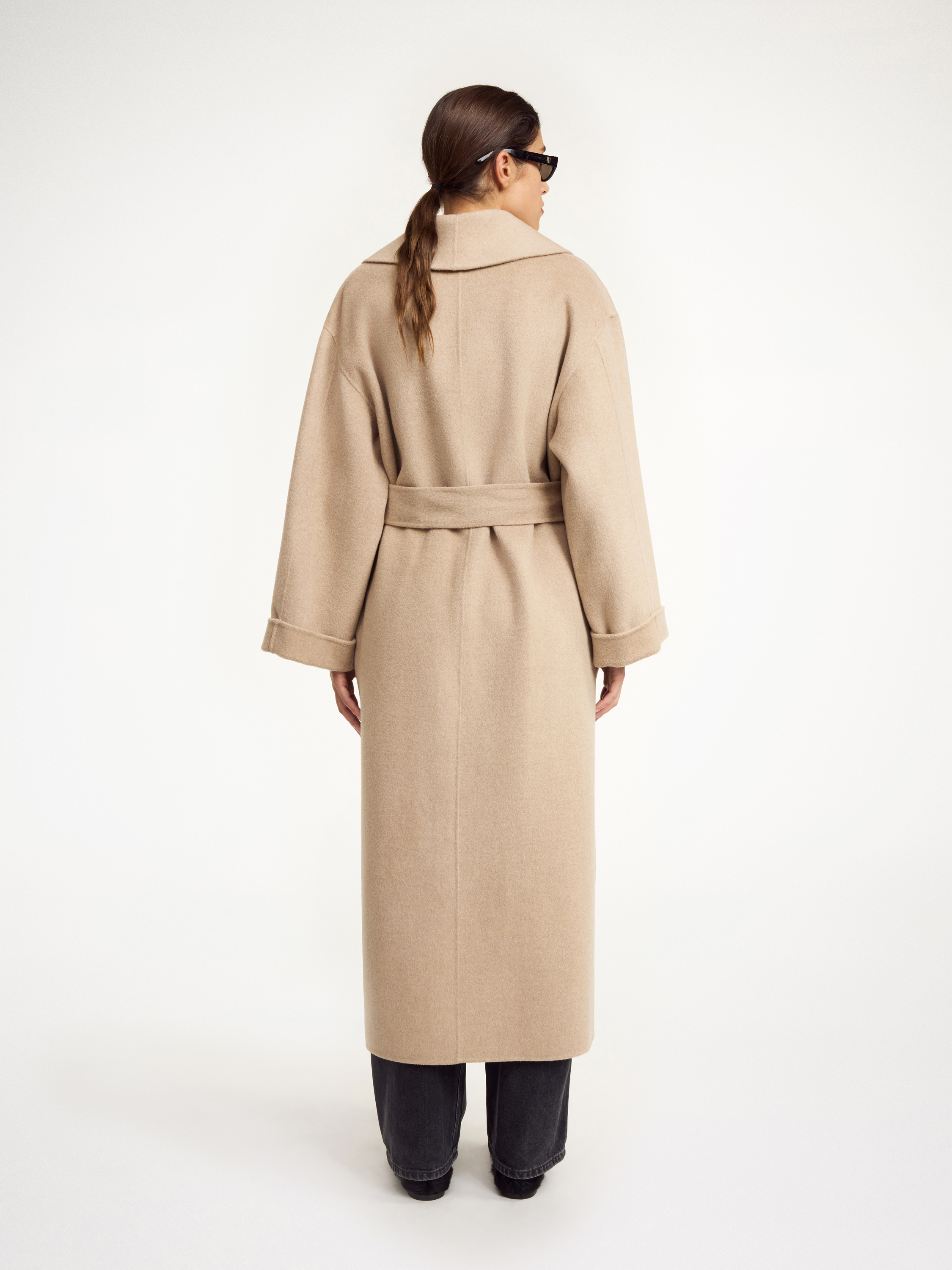 Shop By Malene Birger Trullem Wool Coat In Grey Brown Melange