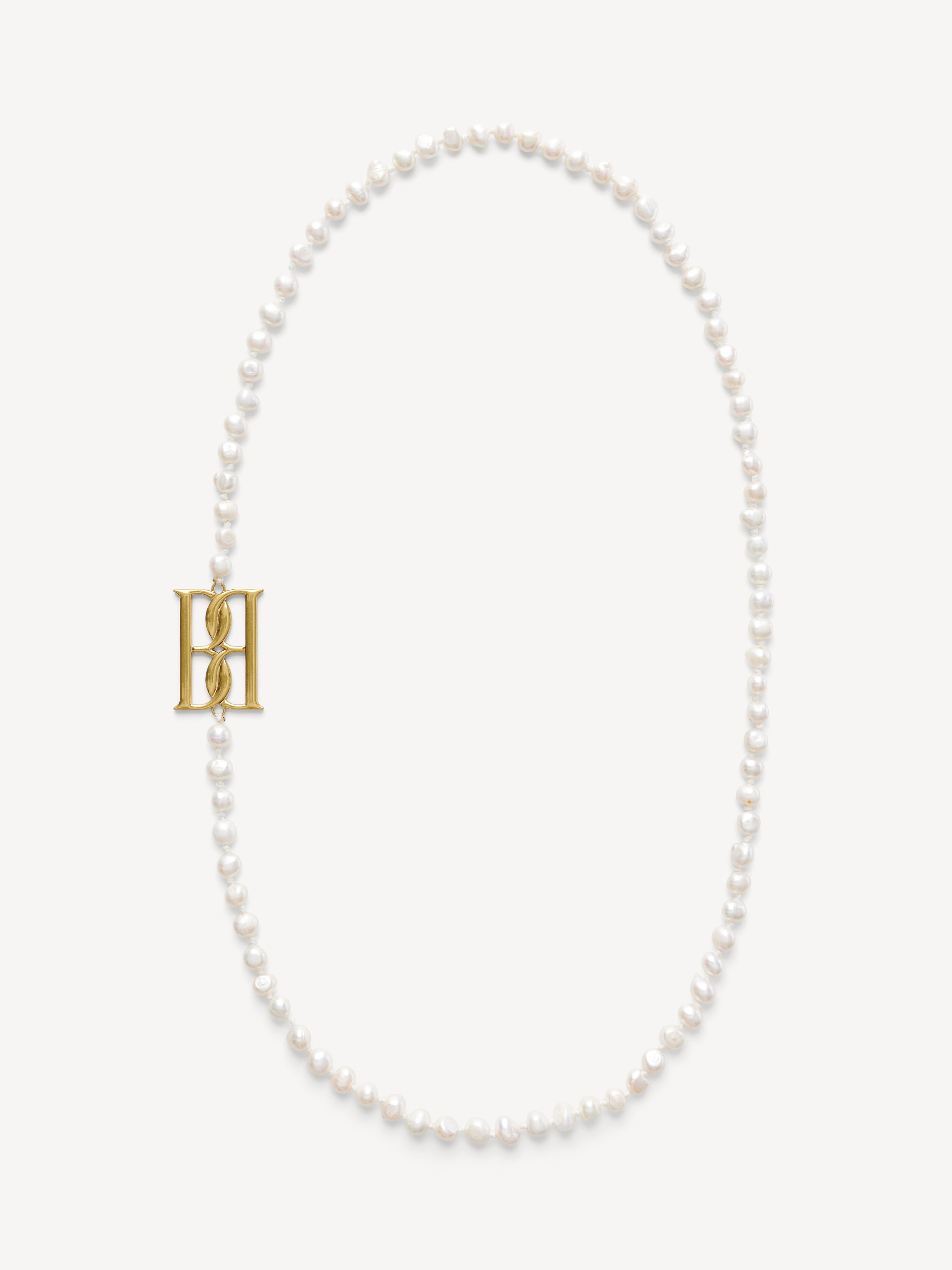 Shop By Malene Birger Chakallo Monogram Necklace In Soft White