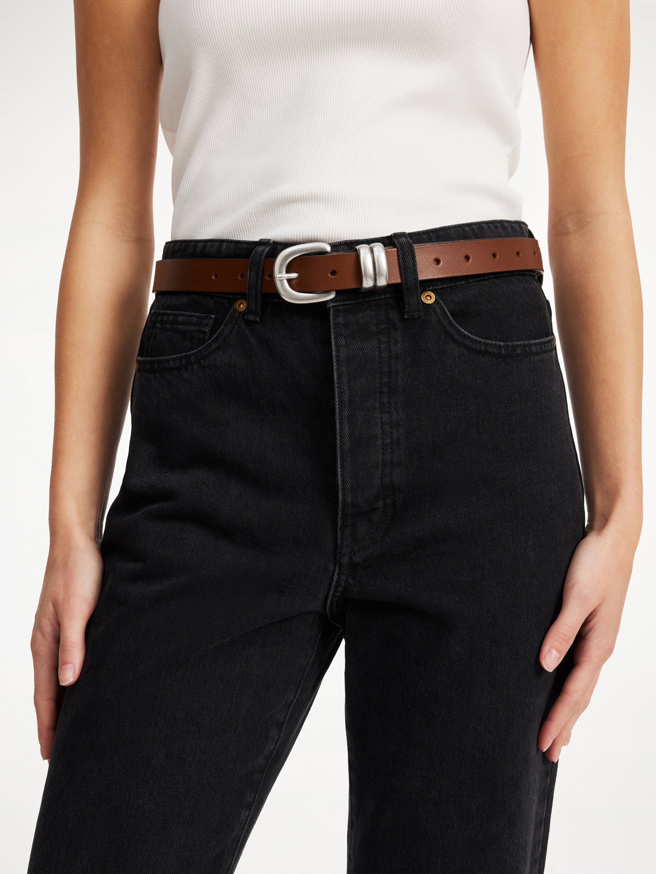 By Malene Birger Zoilo Leather Belt In Dark Brown