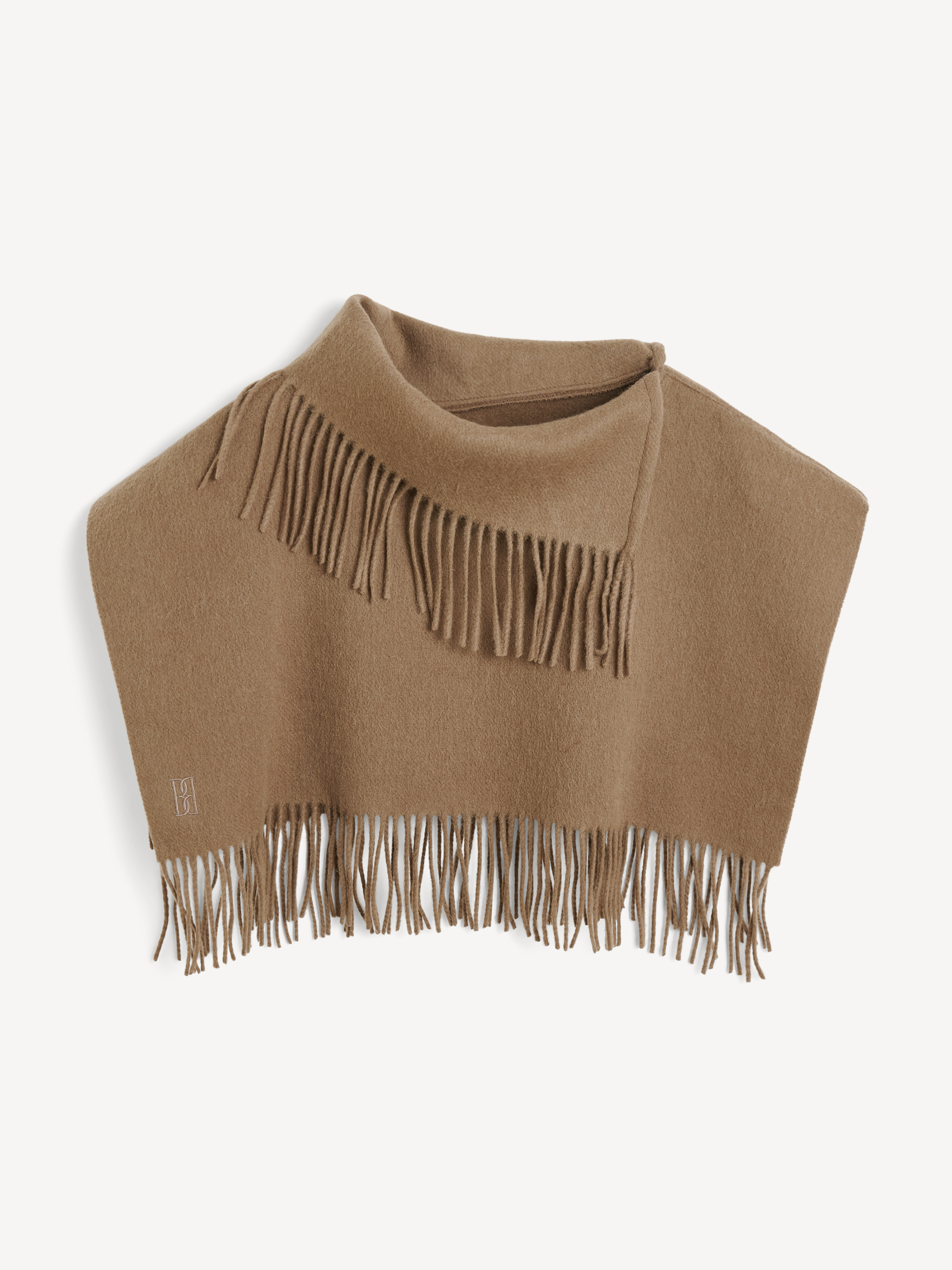 By Malene Birger Turtla Wool Fringe Bib In Light Brown