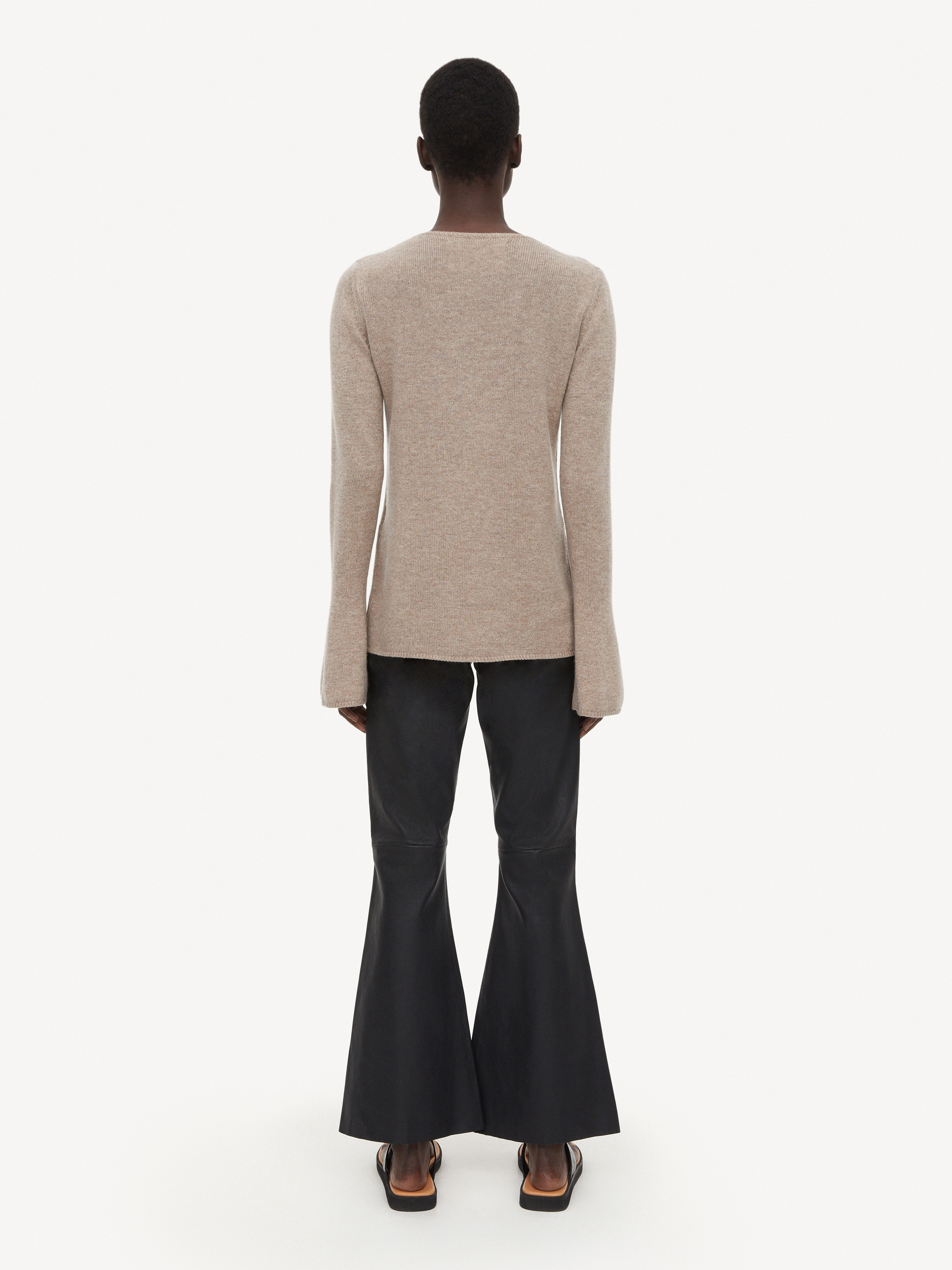 Shop By Malene Birger Evyline Cropped Leather Trousers In Black