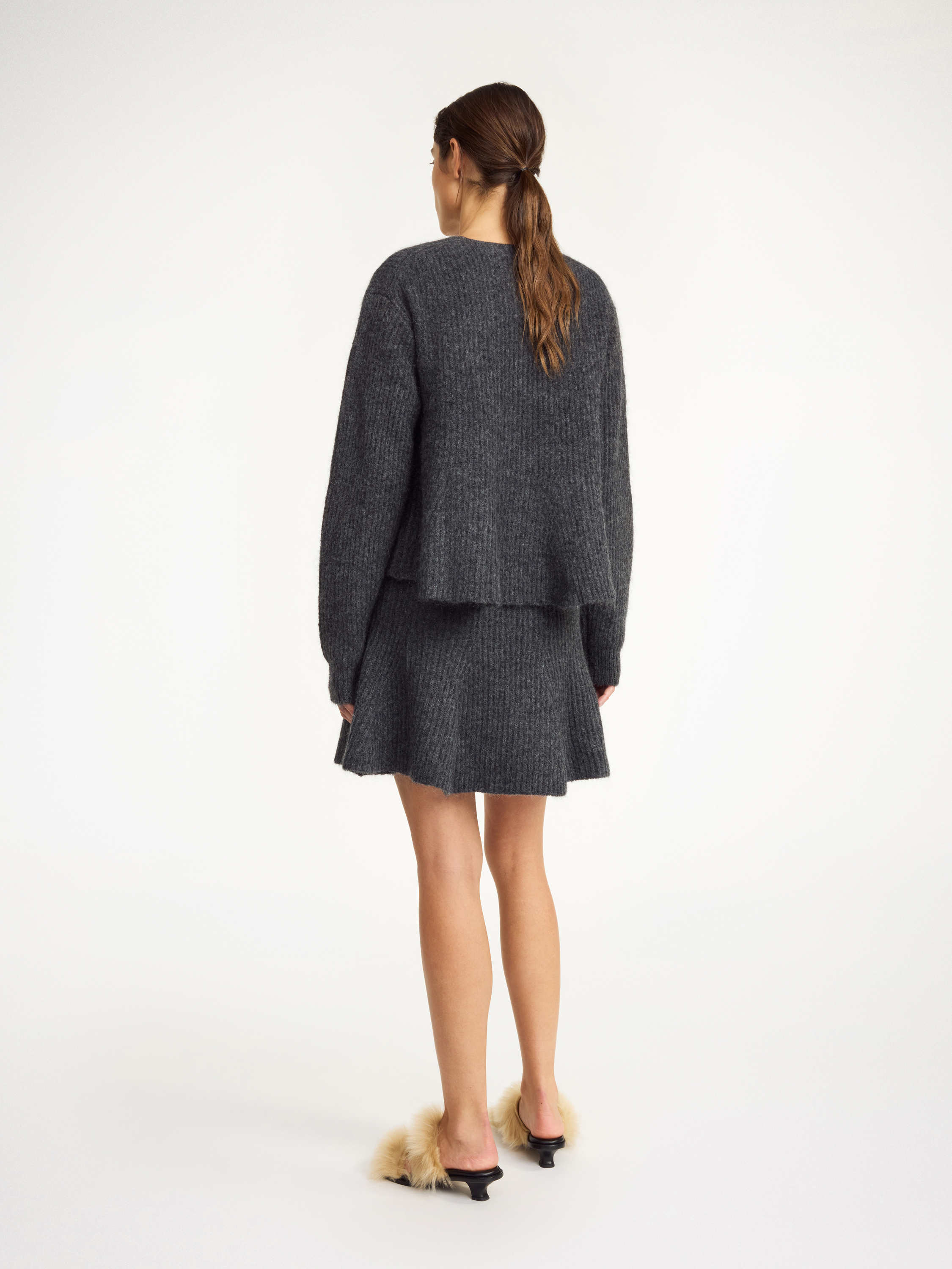 By Malene Birger Dox Mini Skirt In Grey Melange