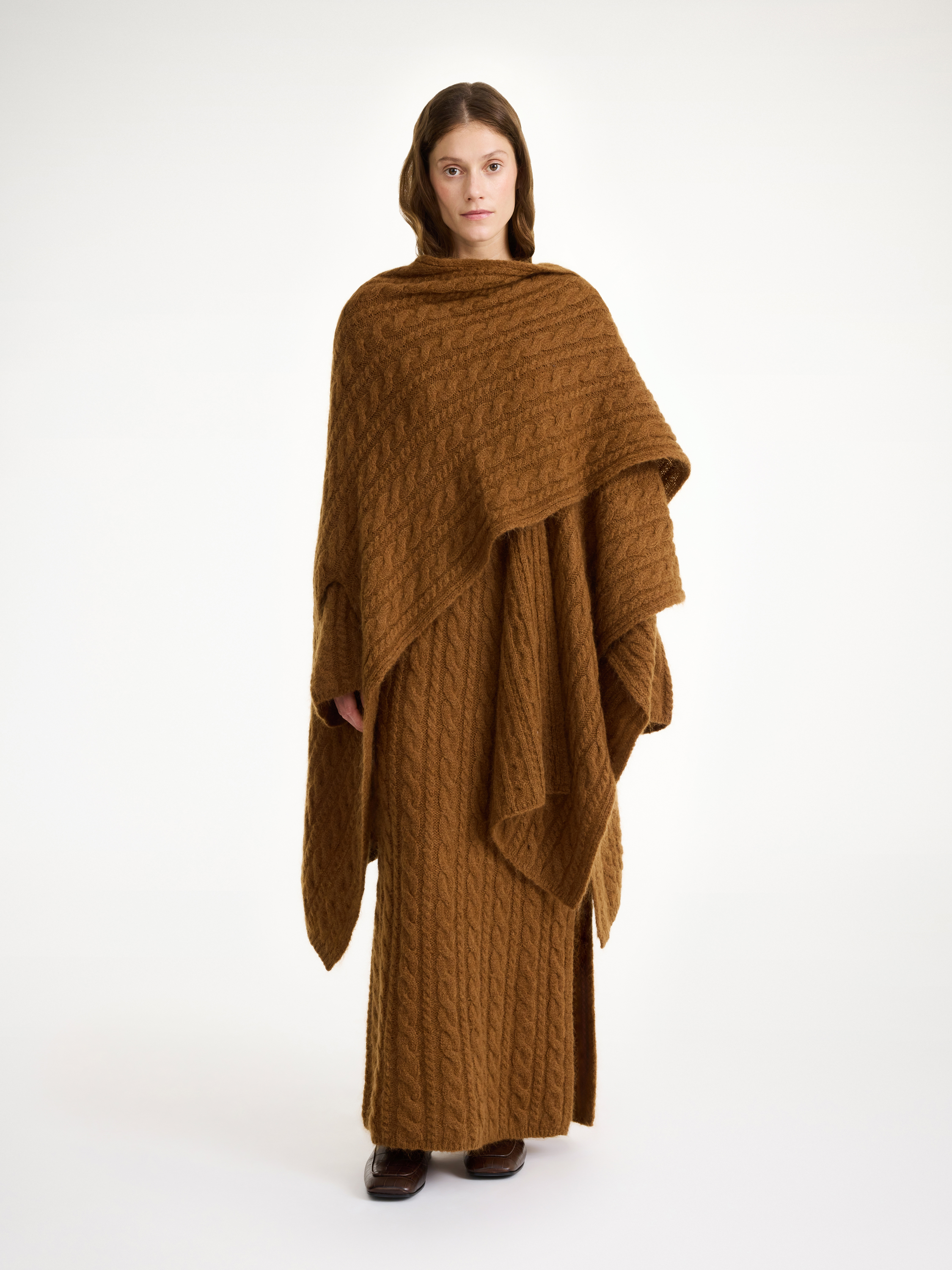 By Malene Birger Kassillas Wool-blend Poncho In Bison