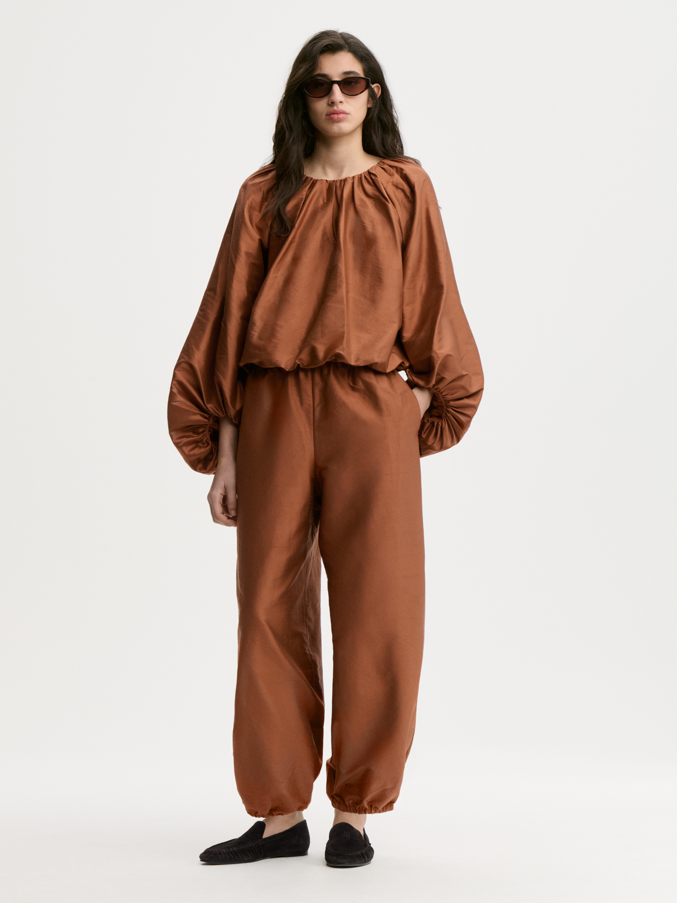 By Malene Birger Semara Silk Blouse In Brick