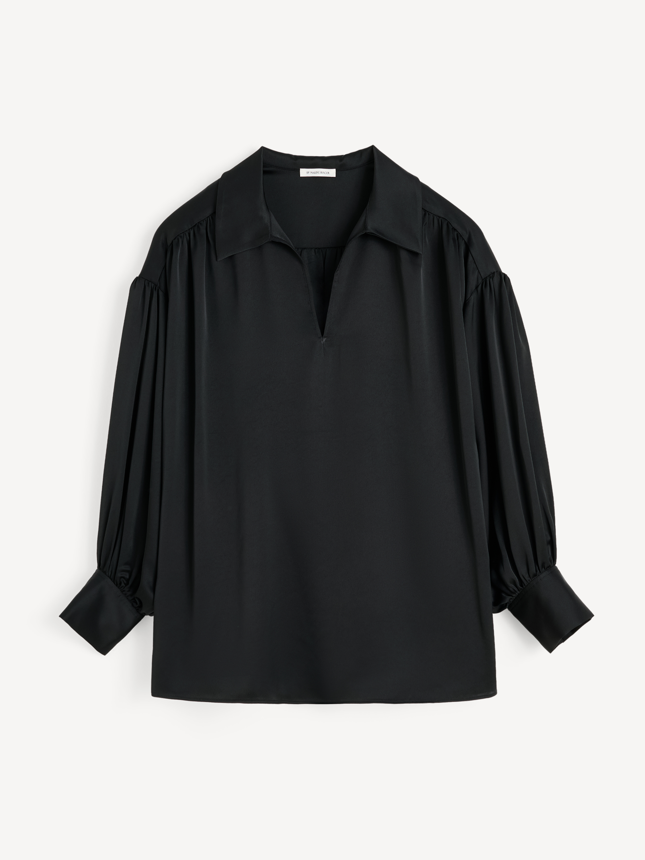 By Malene Birger Women's Black Leonora Satin Blouse Size 34
