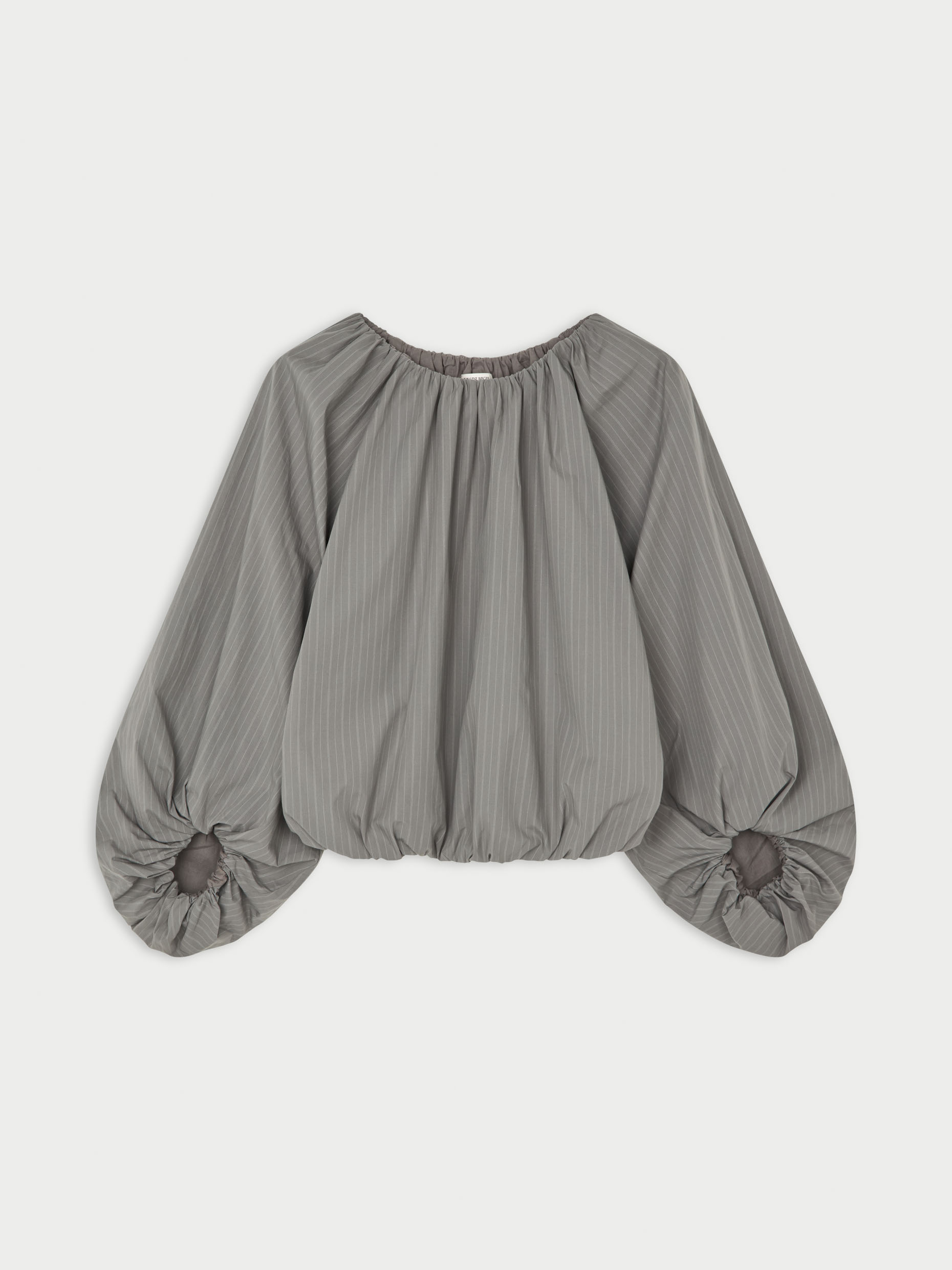 By Malene Birger Semara Organic Cotton Blouse In Grey Stripe