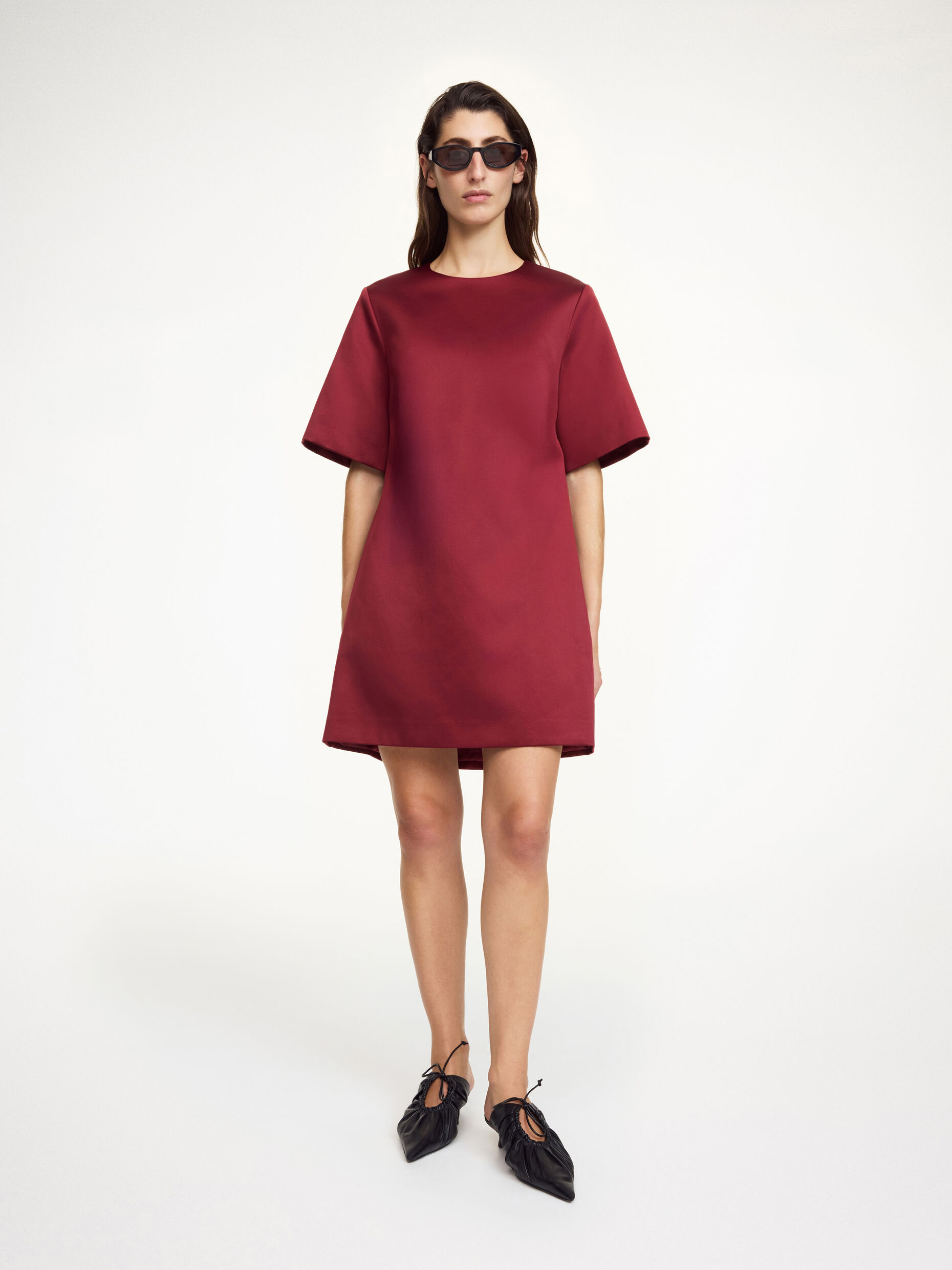 By Malene Birger Harperz Short-sleeve Mini Dress In Burgundy