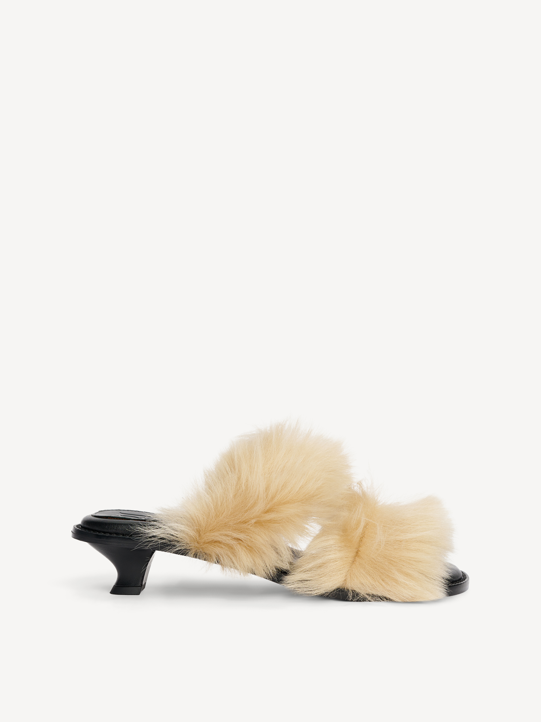 Shop By Malene Birger Tianna Shearling Sandals In Oyster Gray