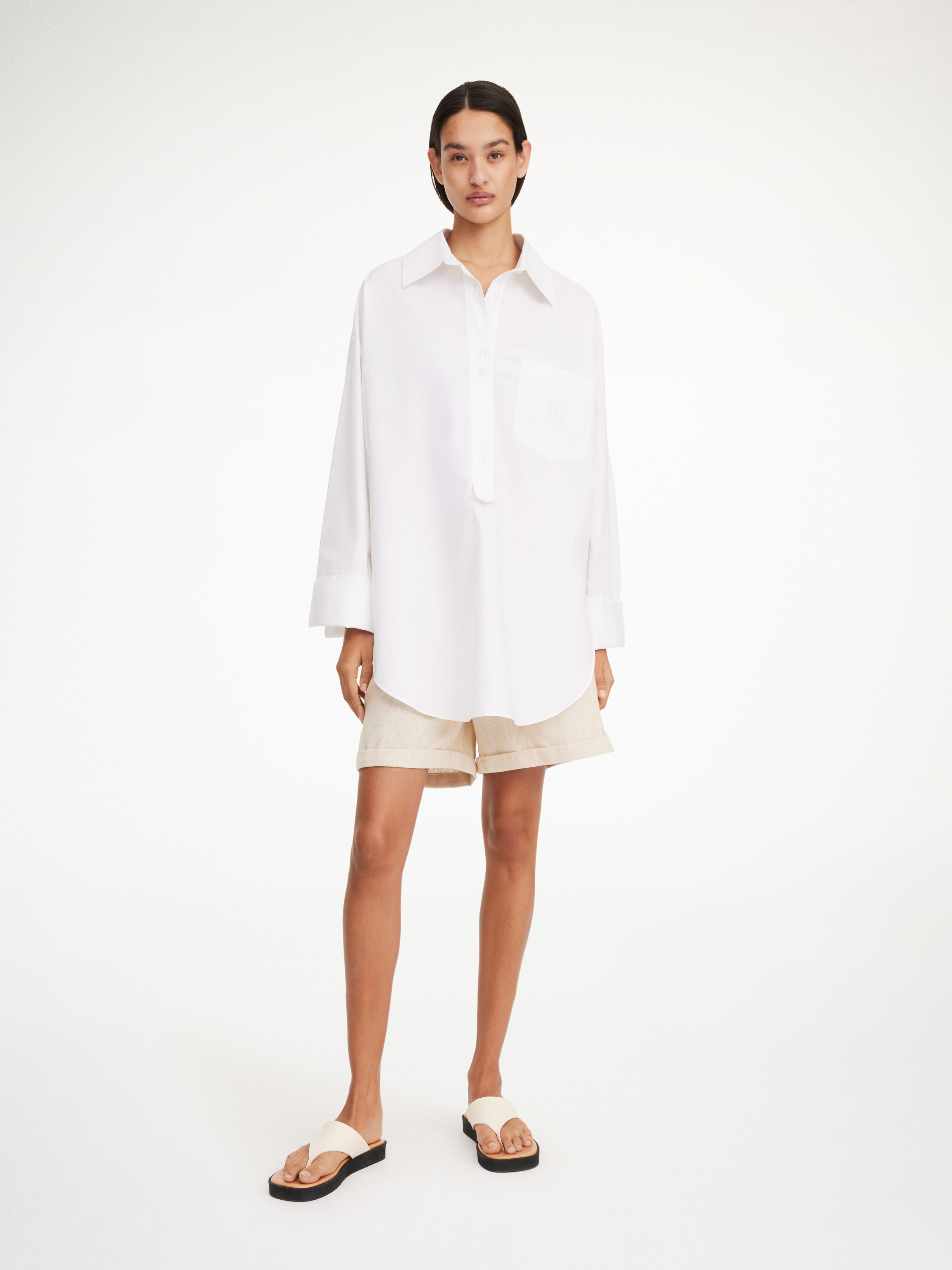 By Malene Birger Maye Oversized Organic Cotton Shirt In Pure White