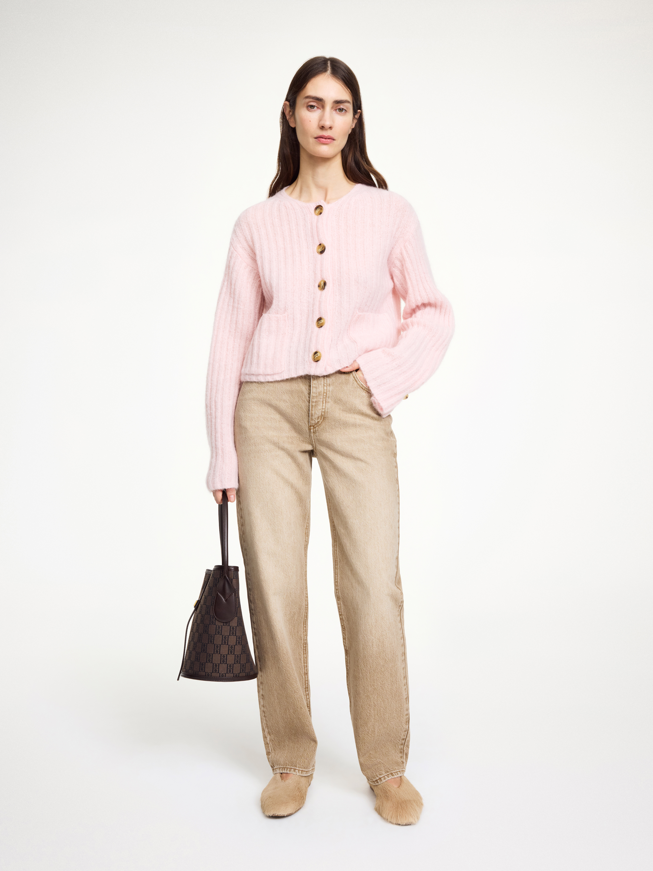 By Malene Birger Cierrou Rib Cardigan In Pink