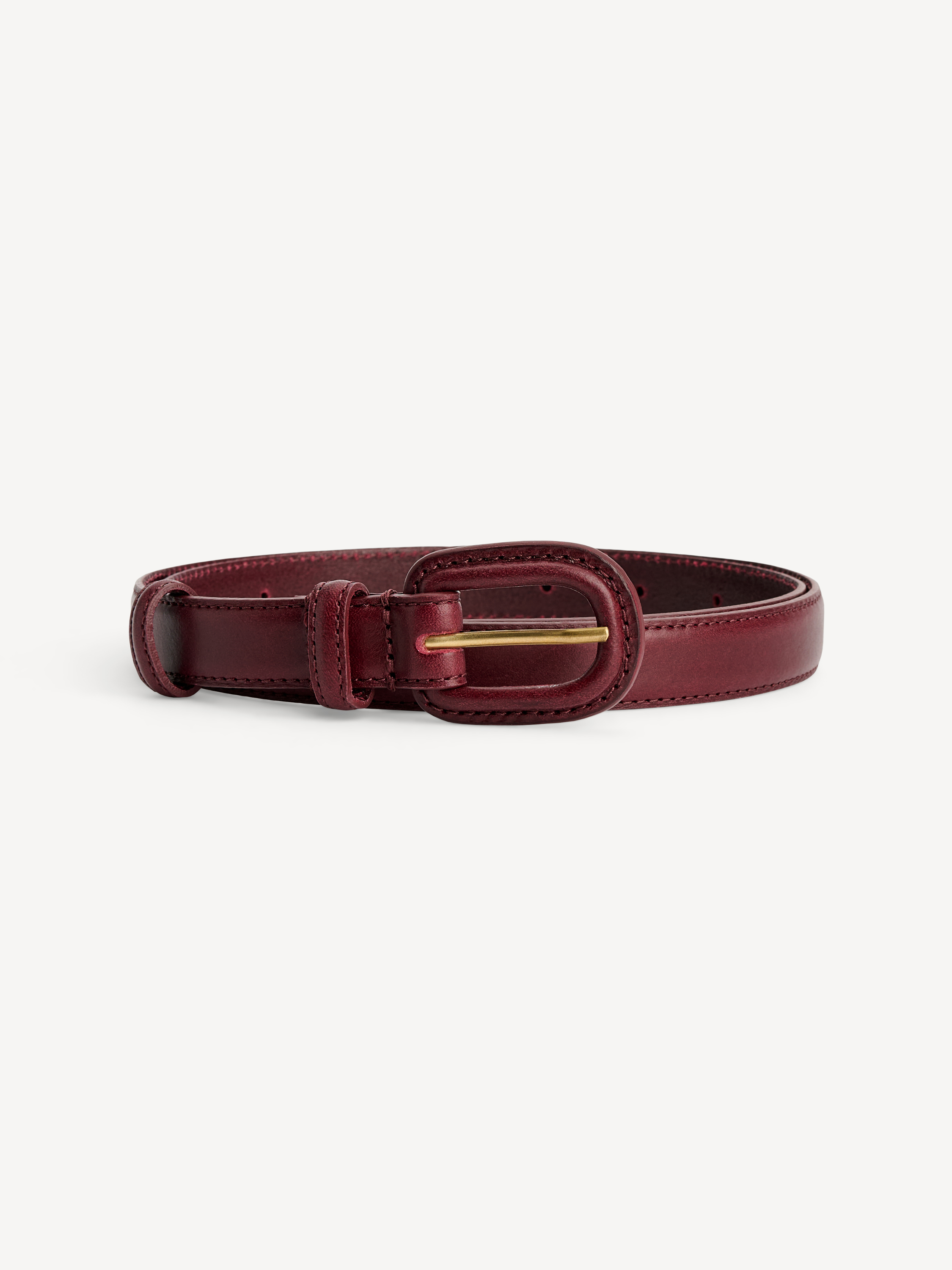By Malene Birger Salio Leather Belt In Burgundy