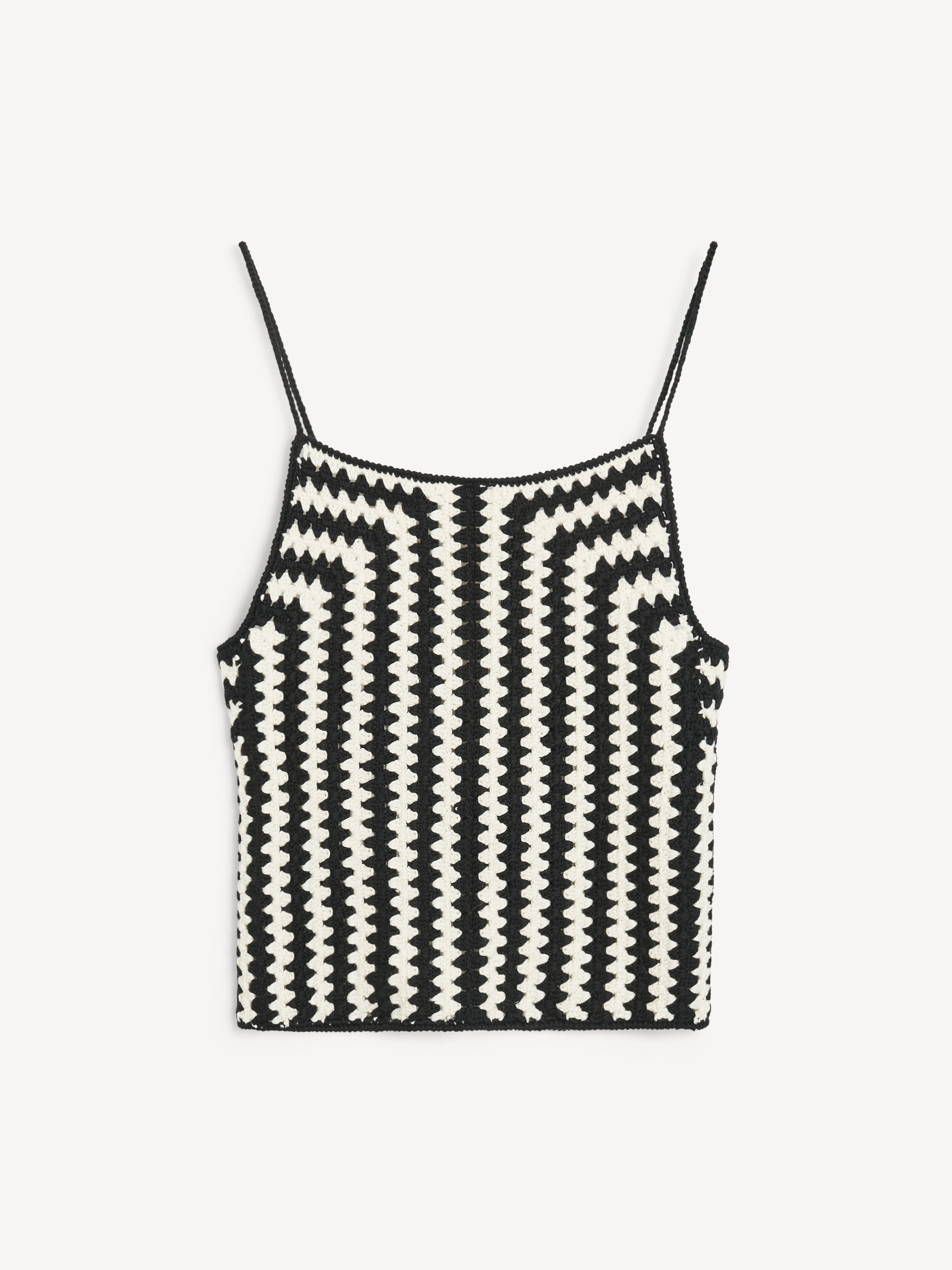 By Malene Birger Doria Organic Cotton Top In Crochet Black & White