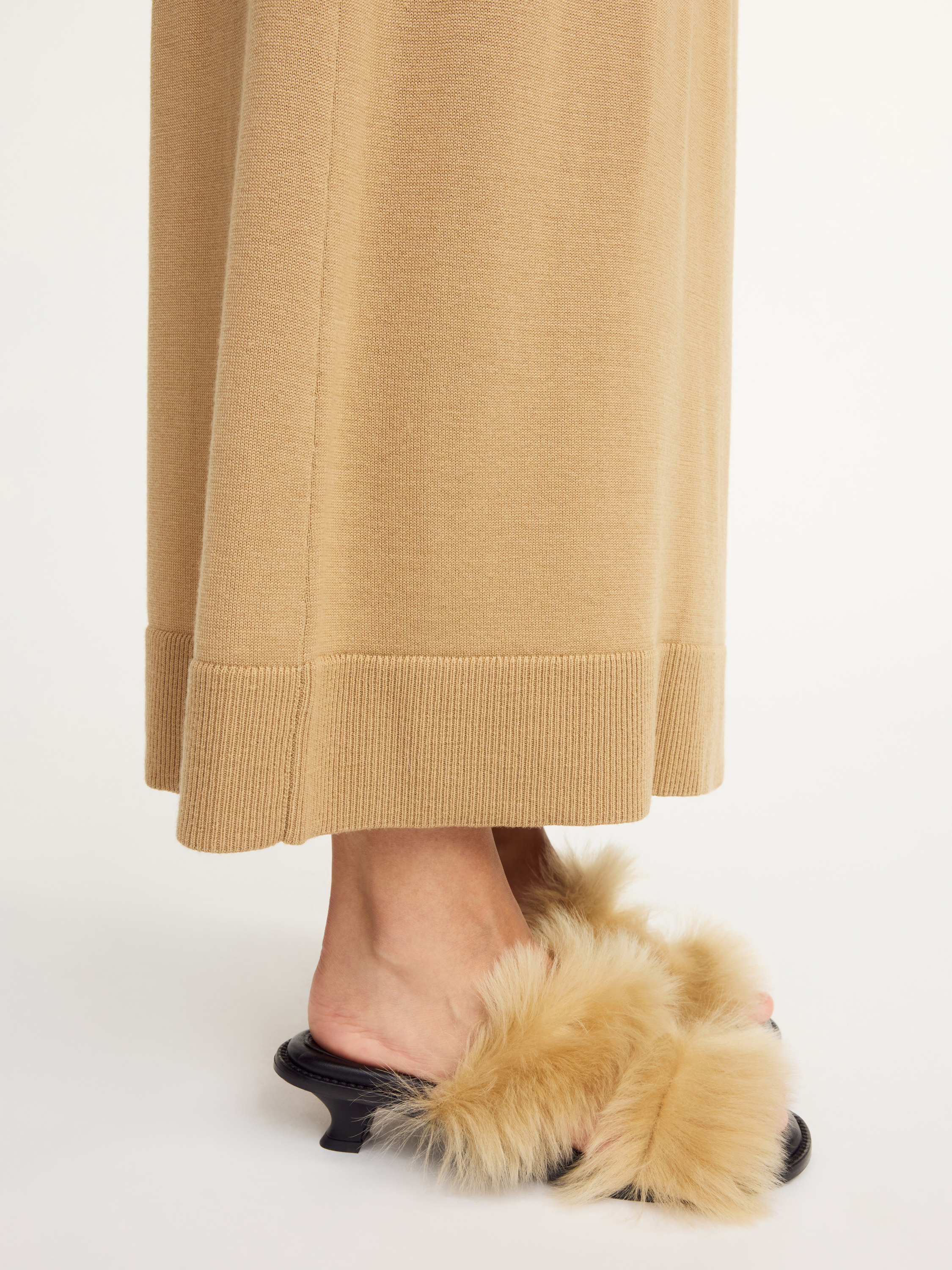 Shop By Malene Birger Tianna Shearling Sandals In Oyster Gray
