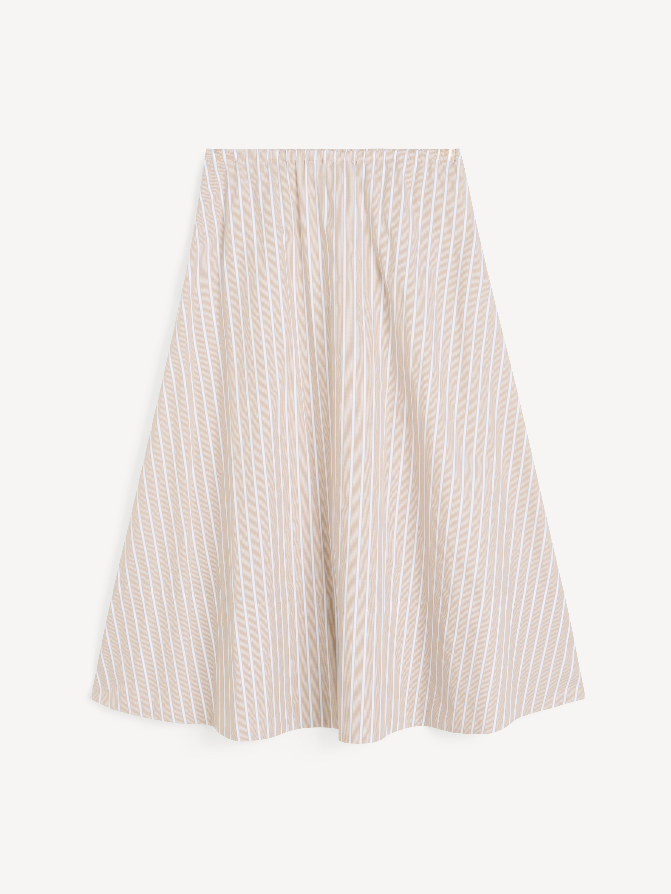 By Malene Birger Women's Old Beige Classic Stripe Pheobes Organic Cotton Skirt Size 42
