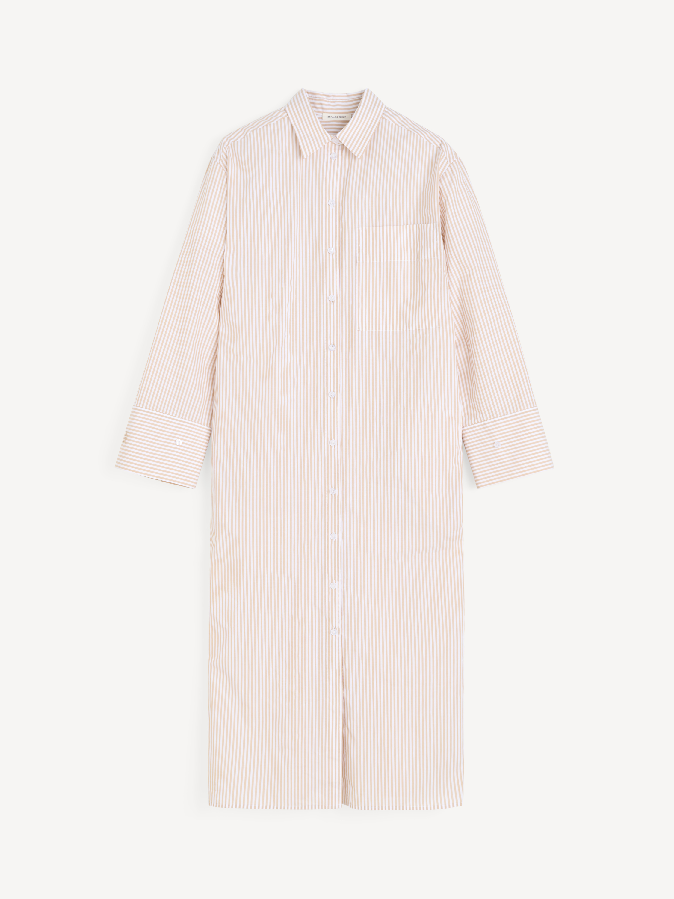 By Malene Birger Women's Dark Sand Stripe Perroti Organic Cotton Maxi Dress Size 34