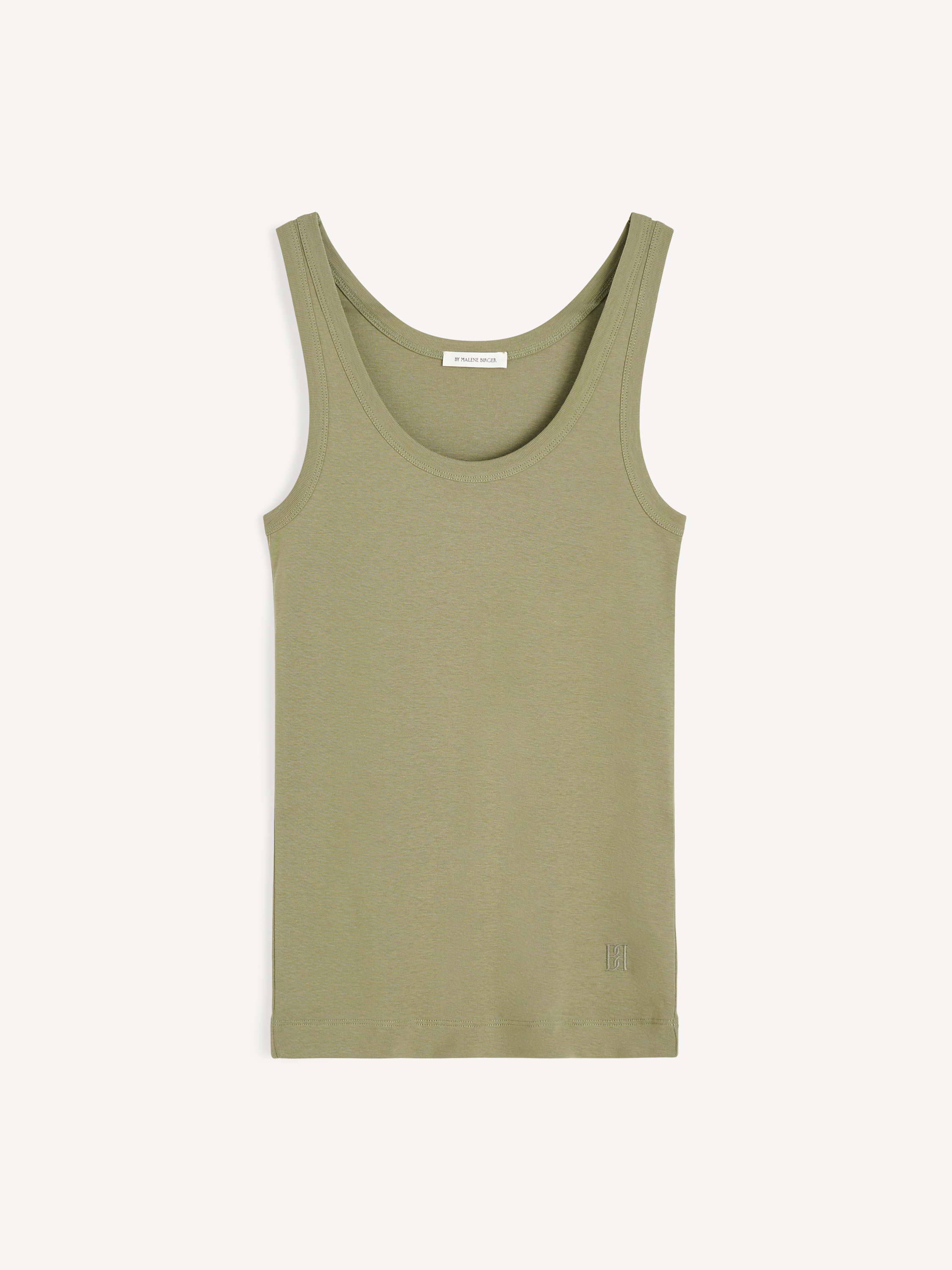 By Malene Birger Women's Deep Lichen Green Dali Organic Cotton Tank Top Medium