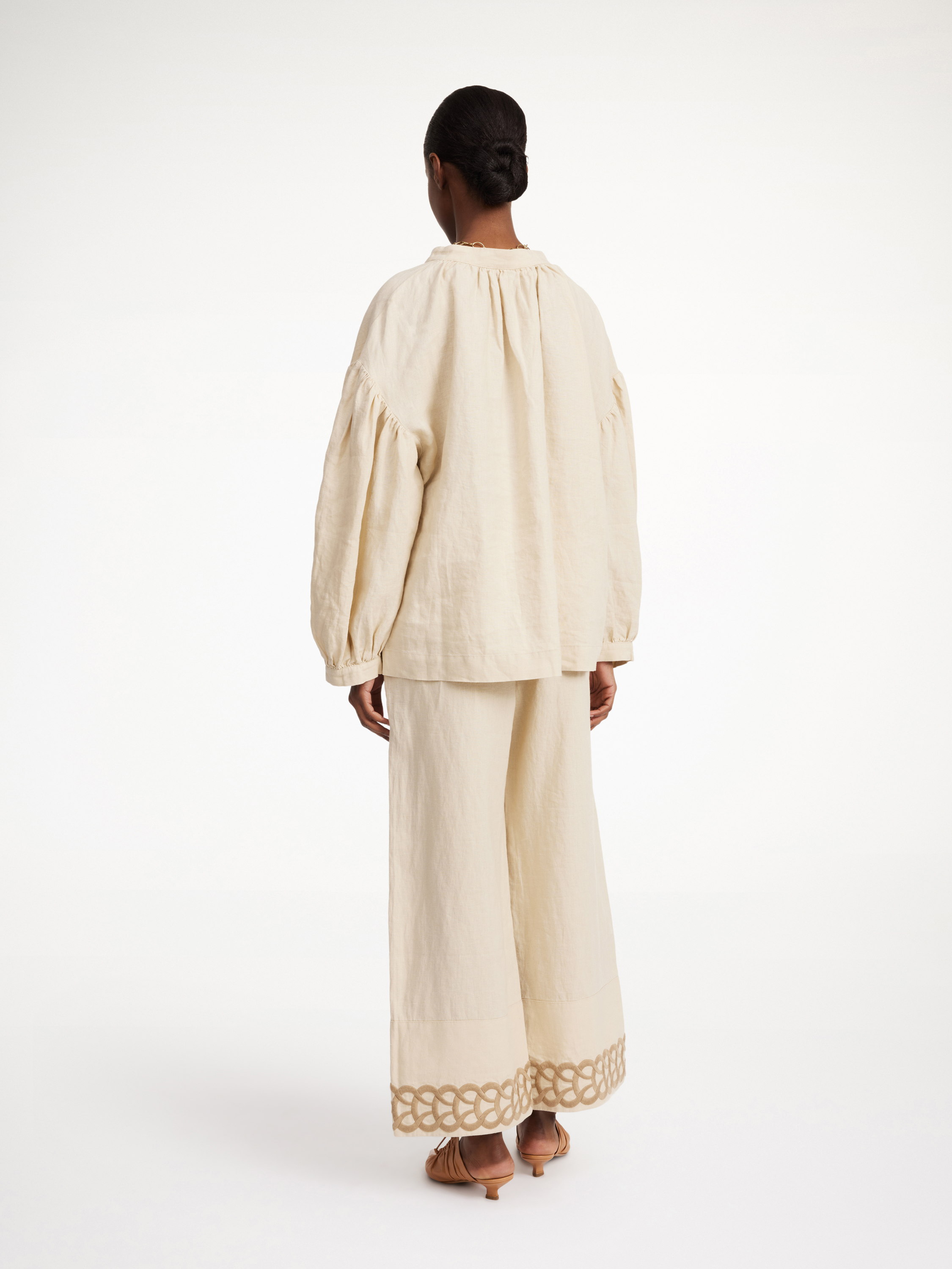 By Malene Birger Limonna Linen Dress In Oyster Gray