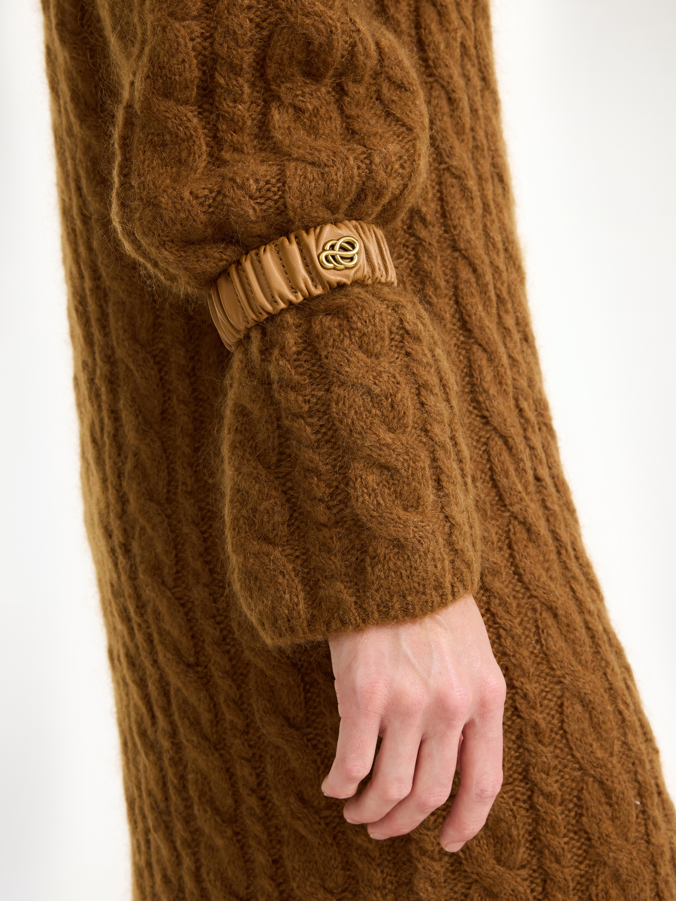 By Malene Birger Evelo Leather Wrist Bands In Raw Sugar