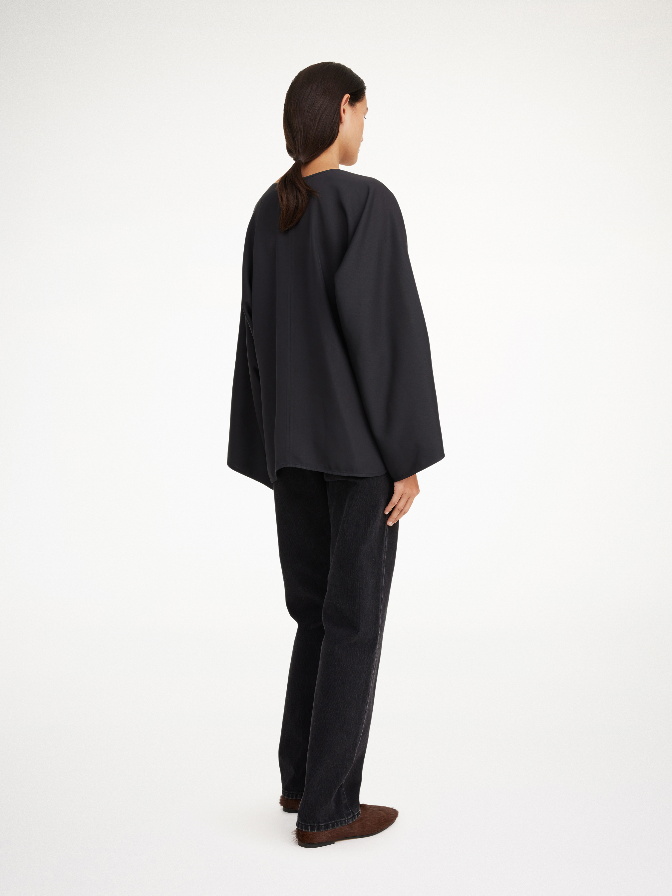 By Malene Birger Slit-sleeve Blouse In Black