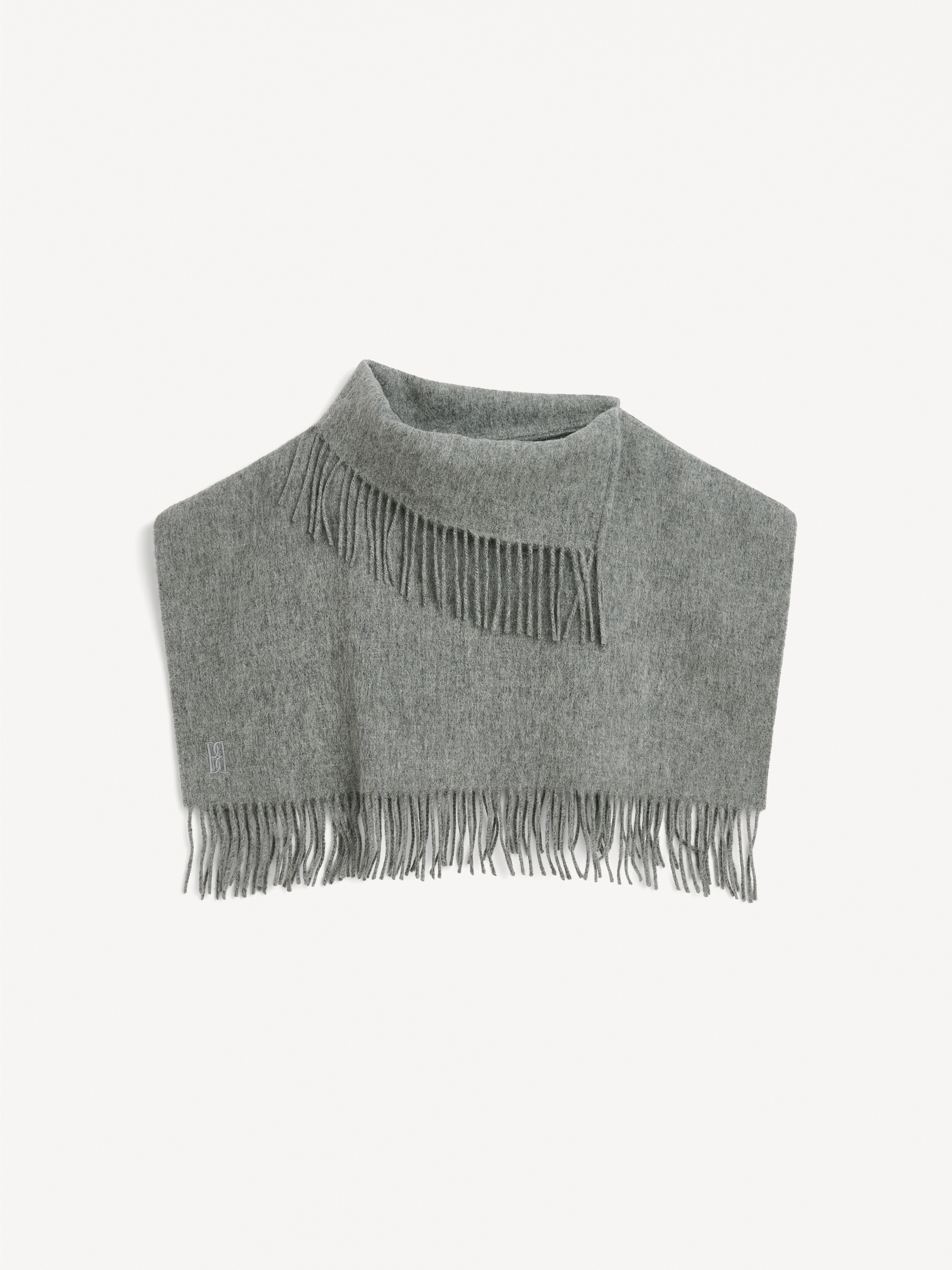 By Malene Birger Turtla Wool Fringe Bib In Gray