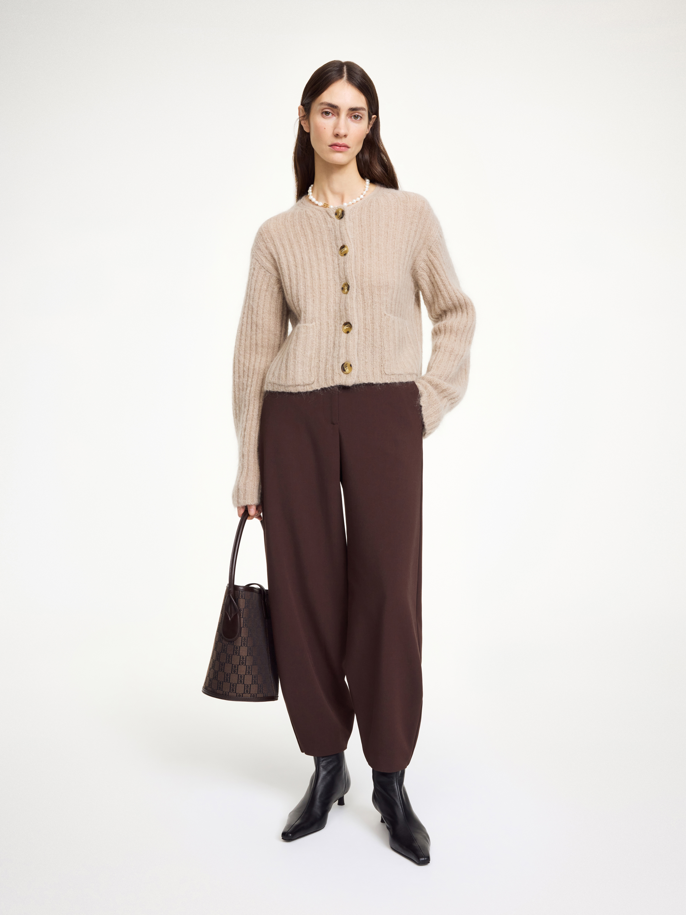 By Malene Birger Cierrou Rib Cardigan In Gray