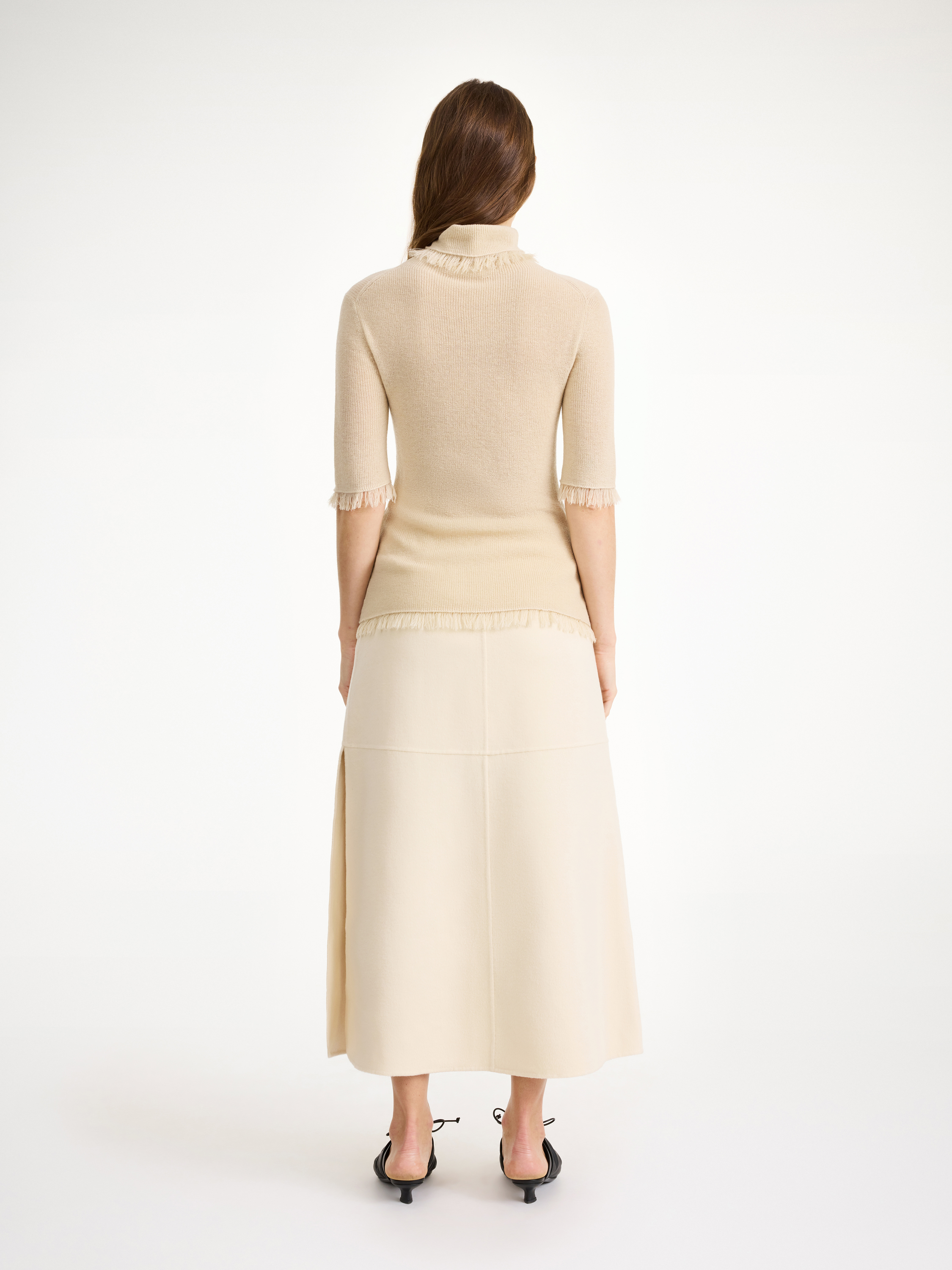 By Malene Birger Jaxa Wool-blend Top In Oyster Gray