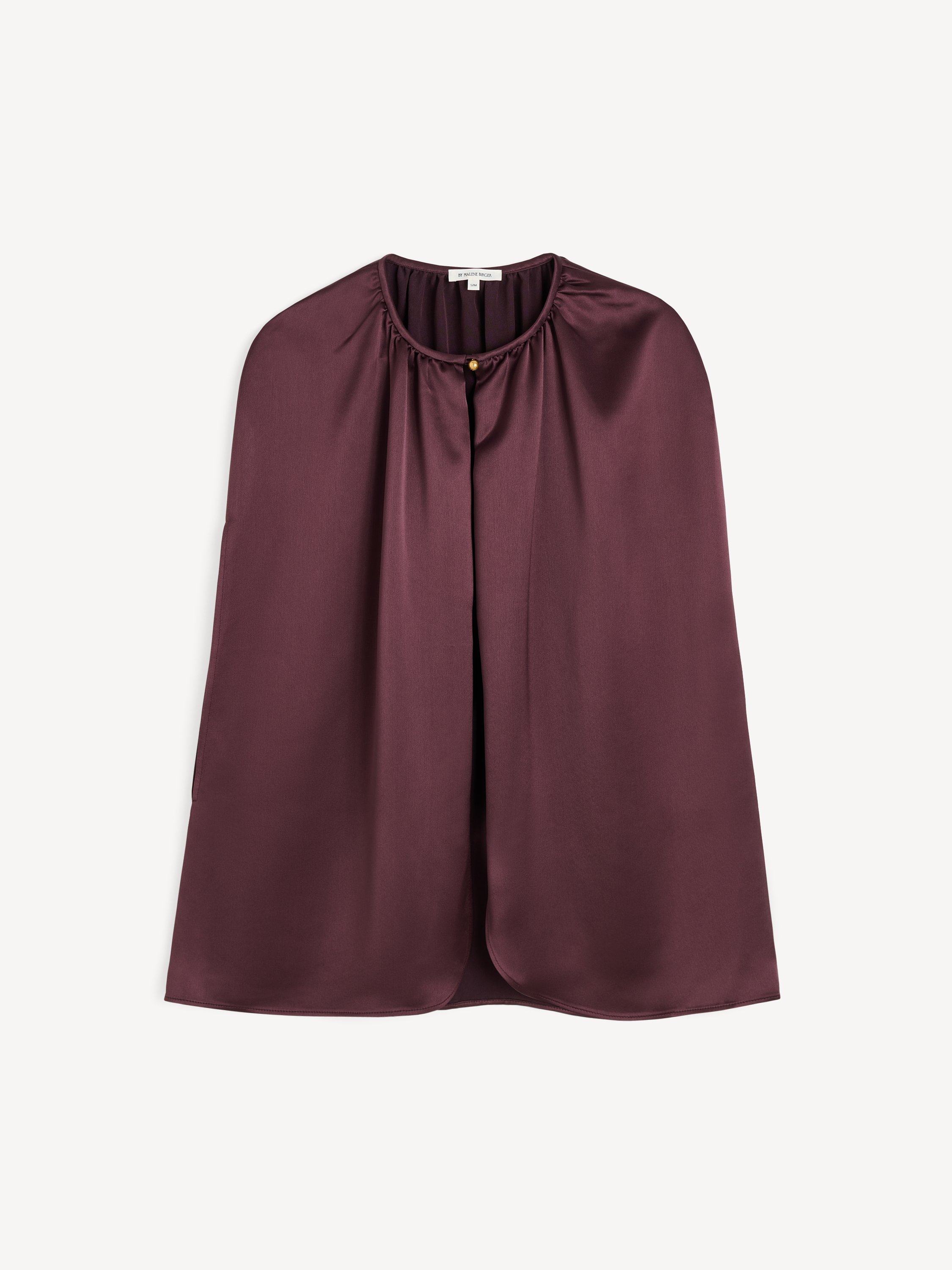 By Malene Birger Women's Aubergine Dallias Satin Cape Large