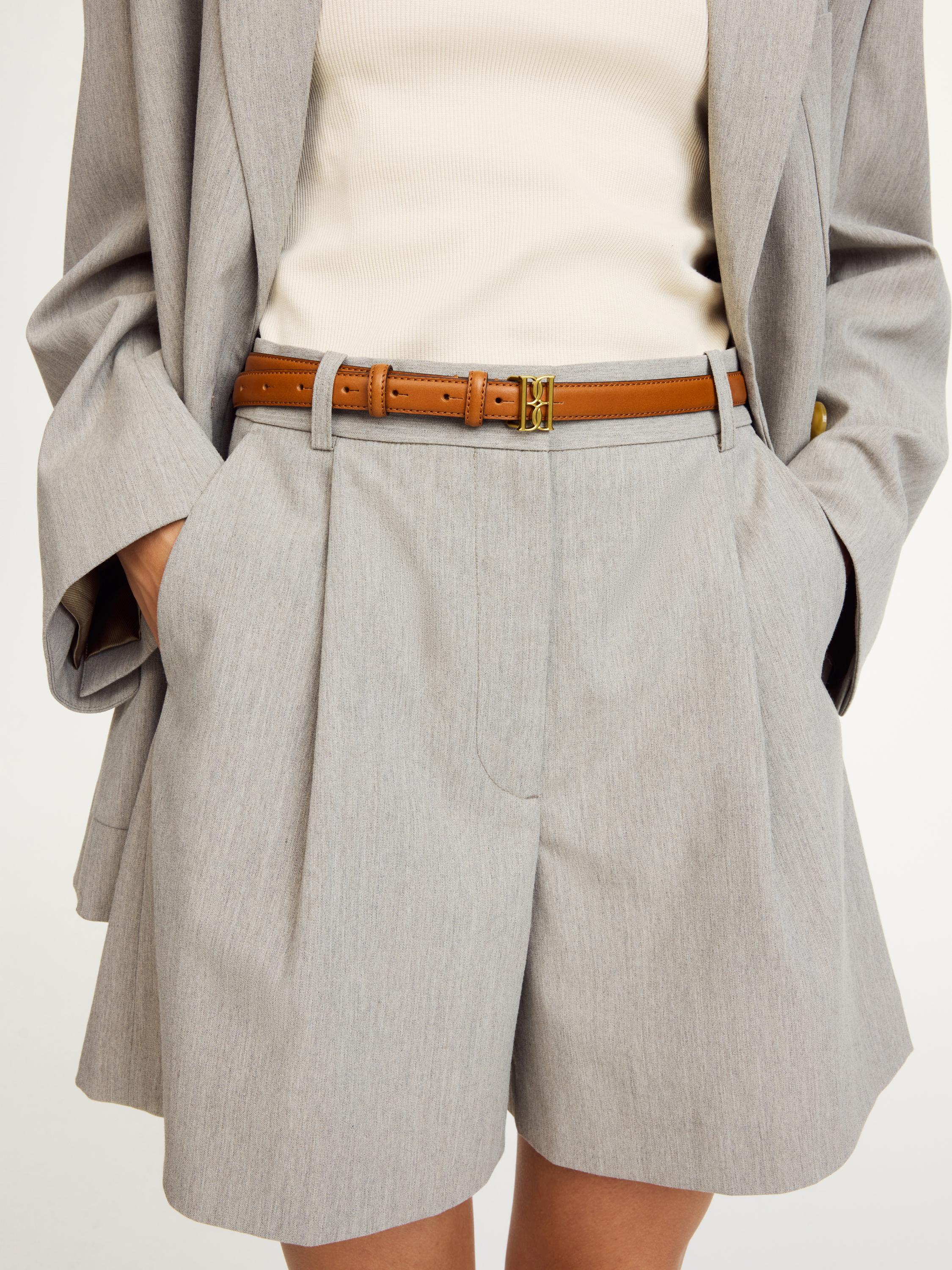 By Malene Birger Marlos Leather Belt In Toasted Coconut