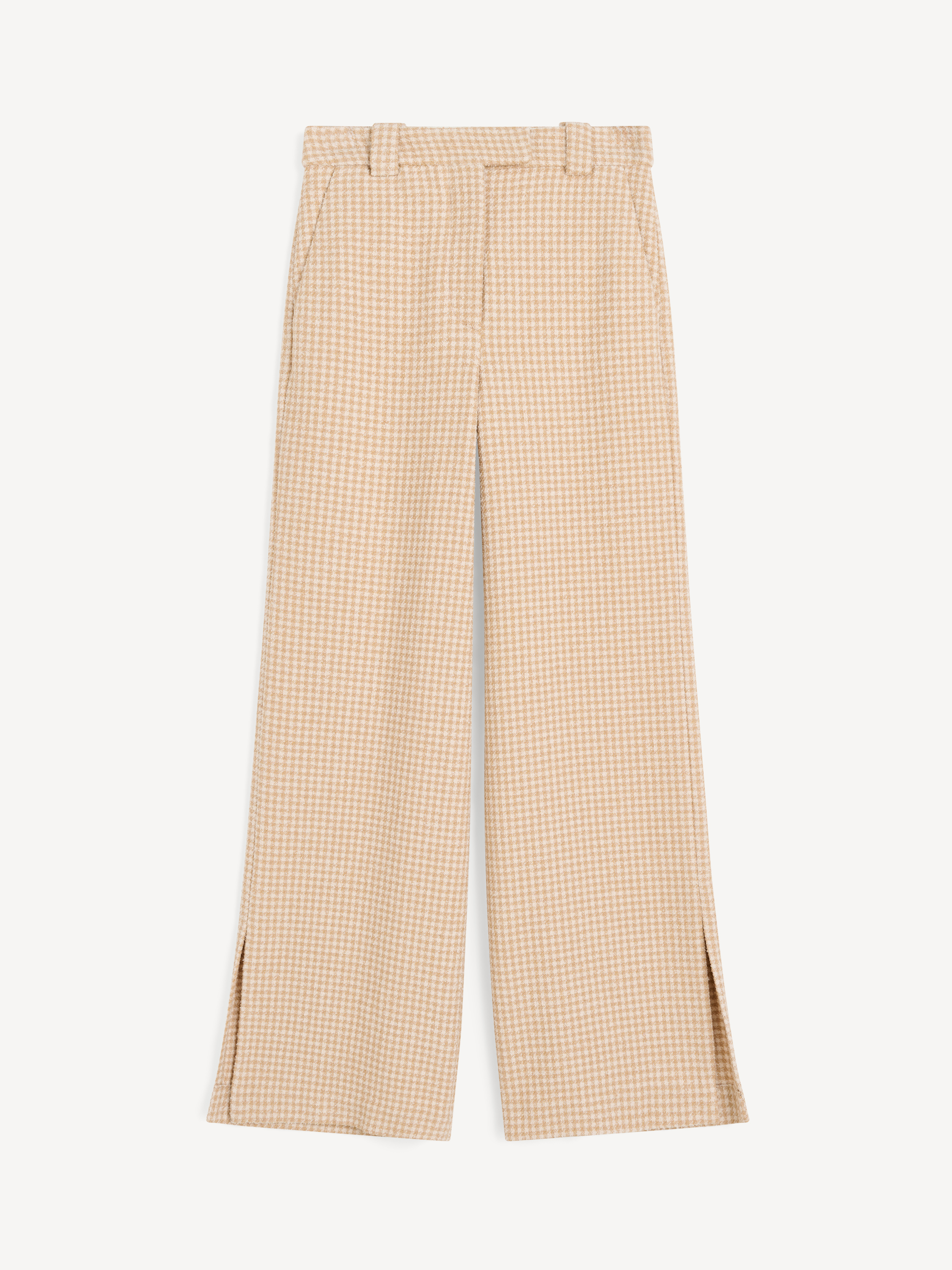 By Malene Birger Women's Beige Houndstooth Cimas Boucle Trousers Size 34