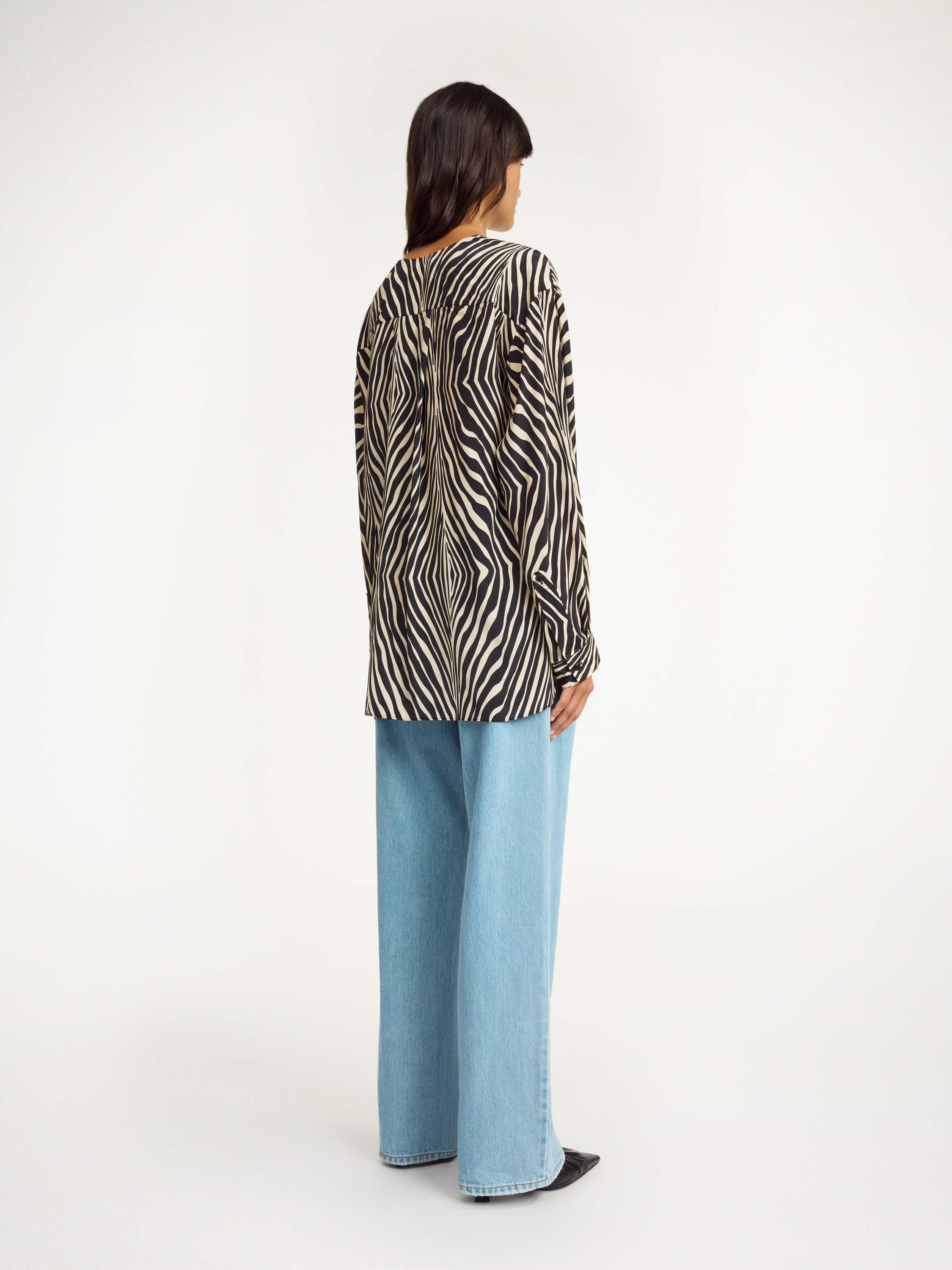 By Malene Birger Fayette Silk-blend Shirt In Zebra