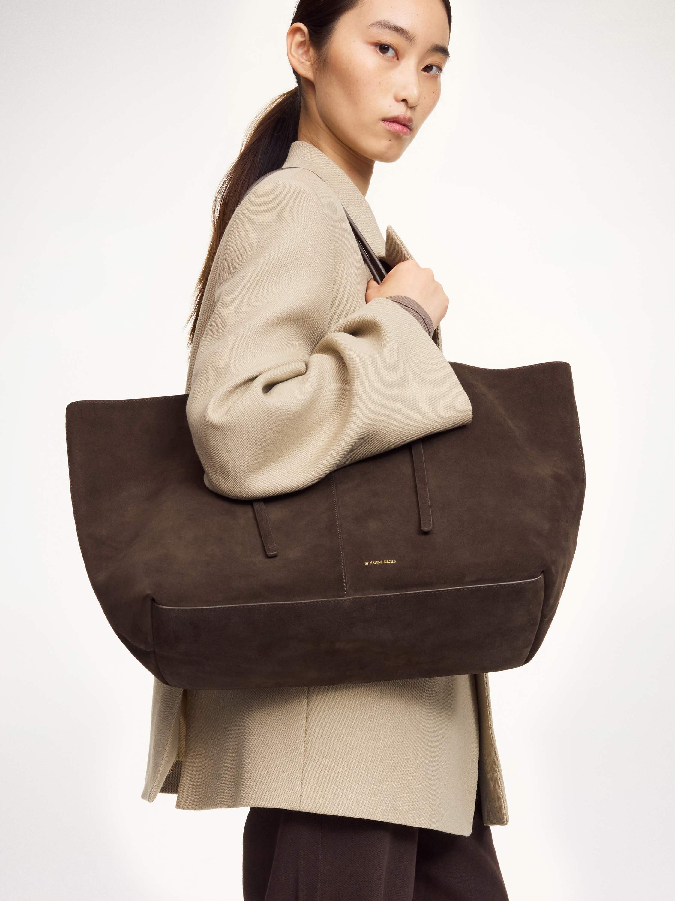 By Malene Birger Abilla Suede Tote Bag In Brown