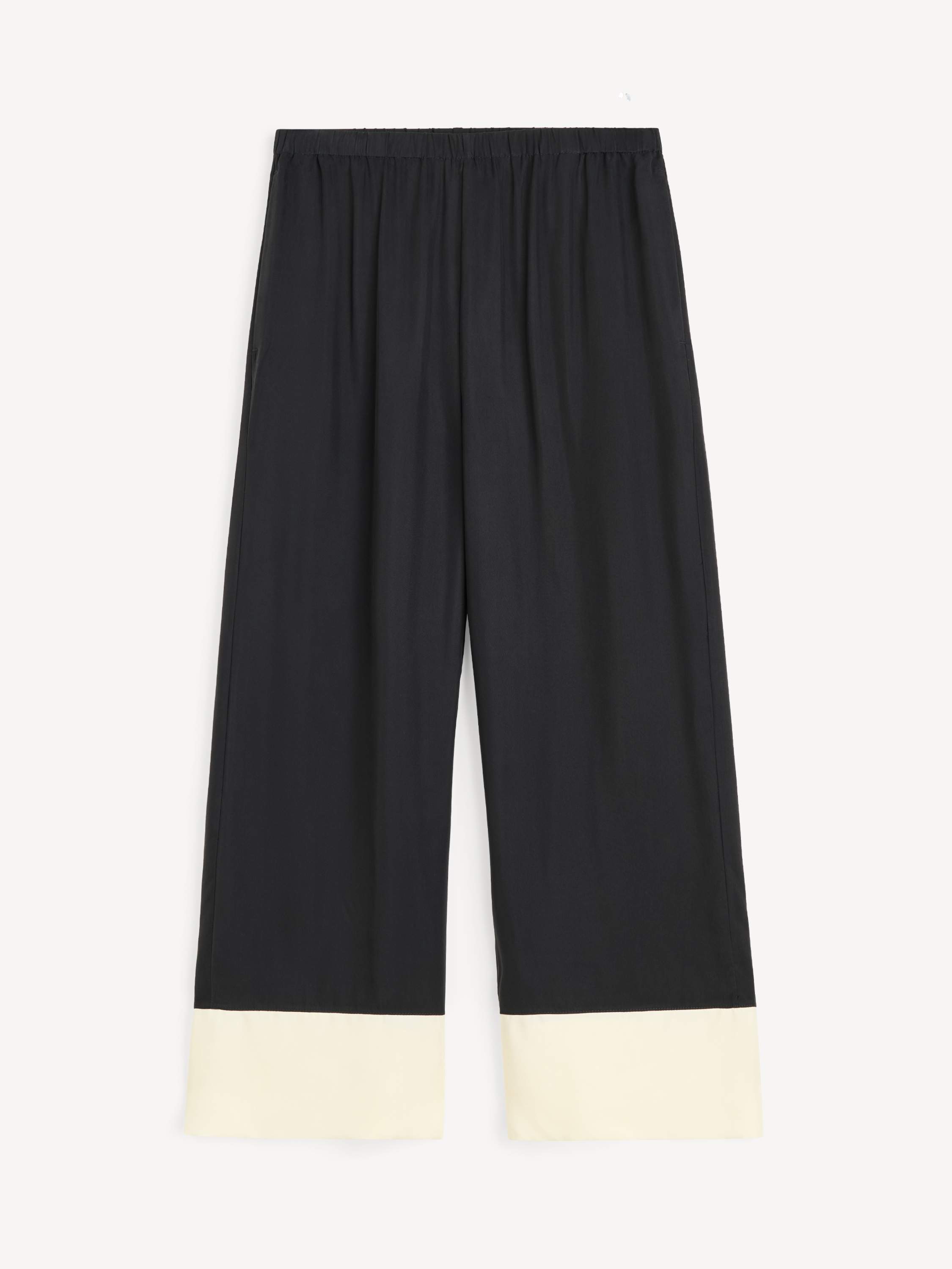 By Malene Birger Women's Black White Color Block Mirabello Wide-Leg Trousers Size 38