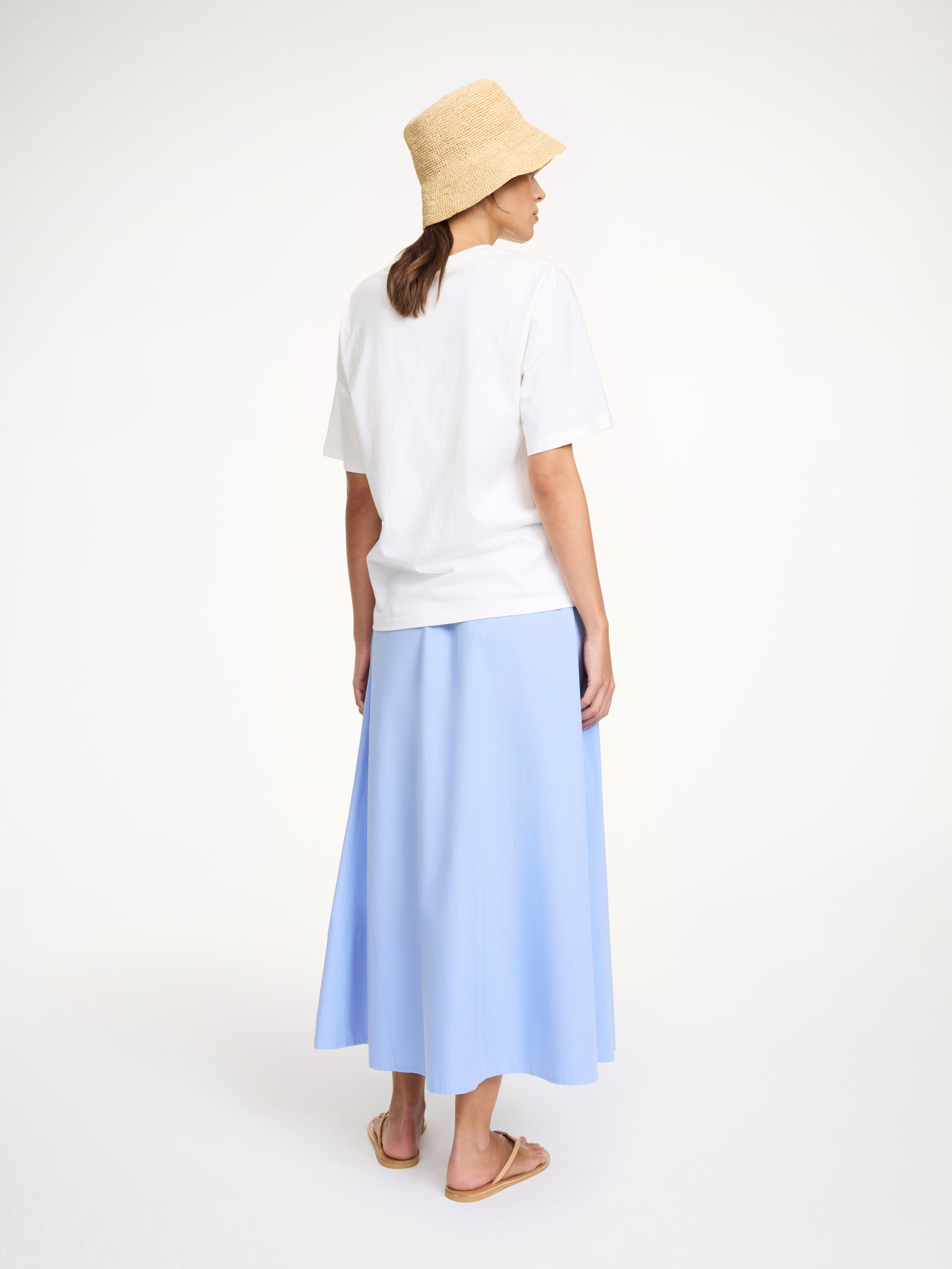 By Malene Birger Pheobes Organic Cotton Skirt In Blue Iris Stripe Small